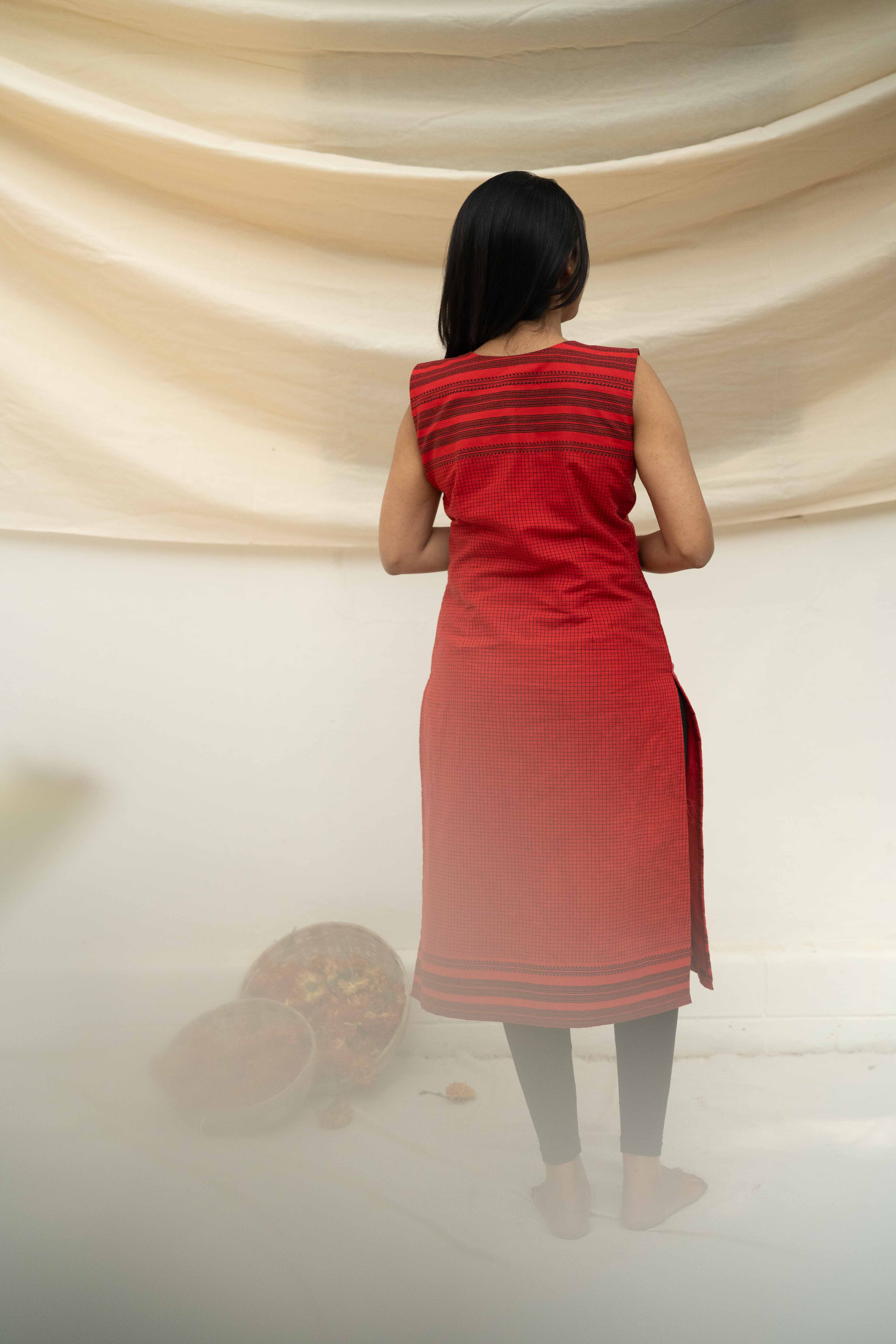 Red kattam Co-ord Set