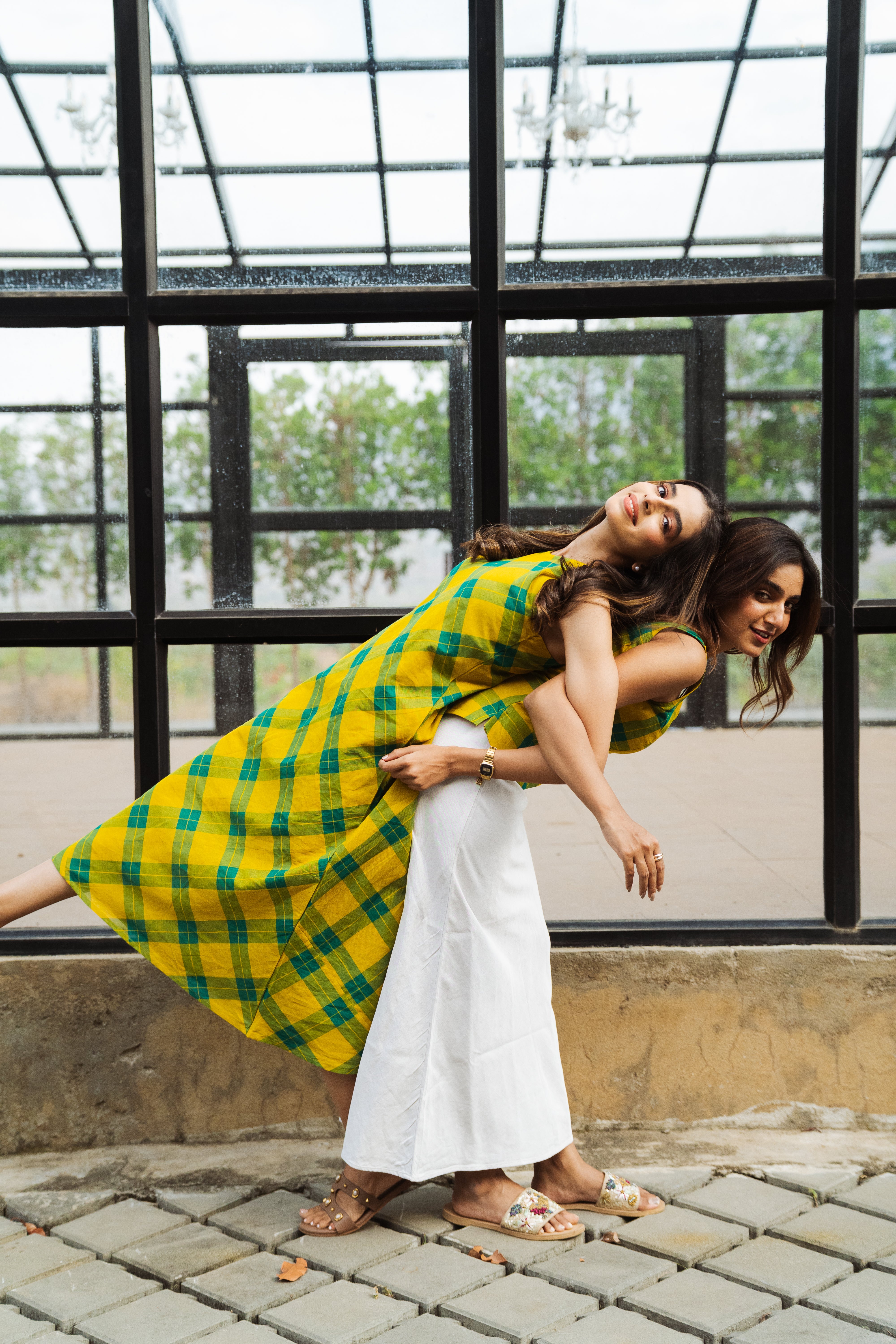 Rasika A line dress - Manjal