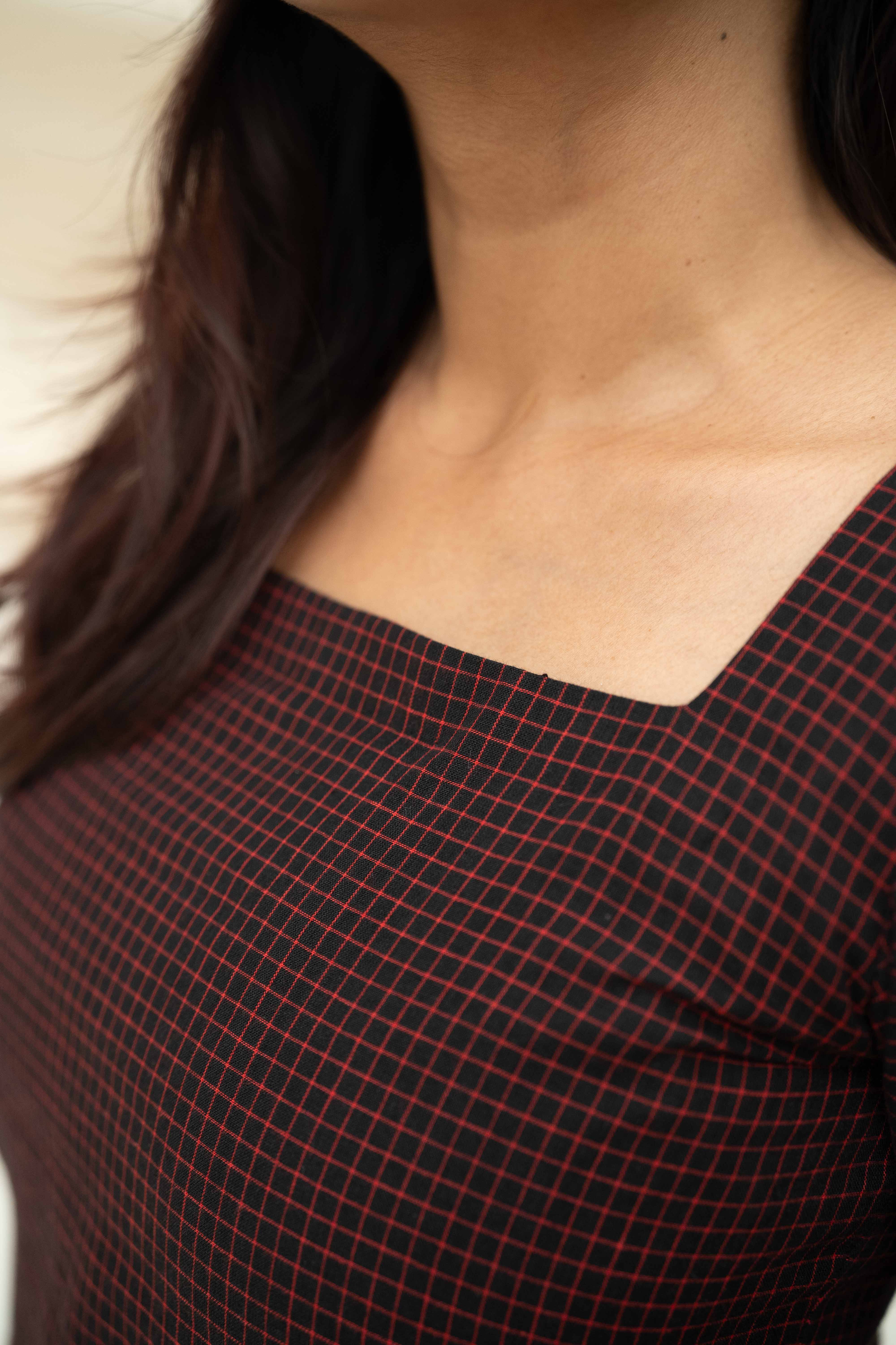 Maroon kattam Co-ord Set