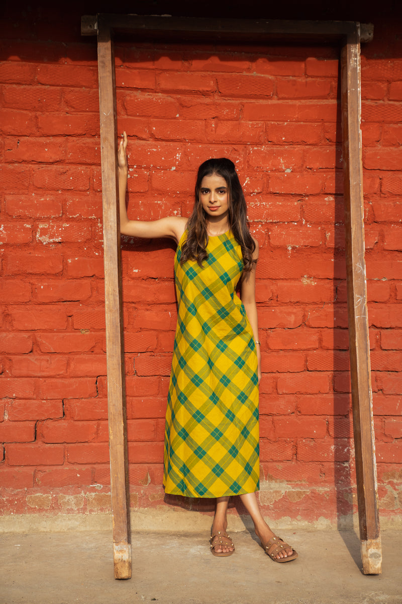 Rasika A line dress - Manjal