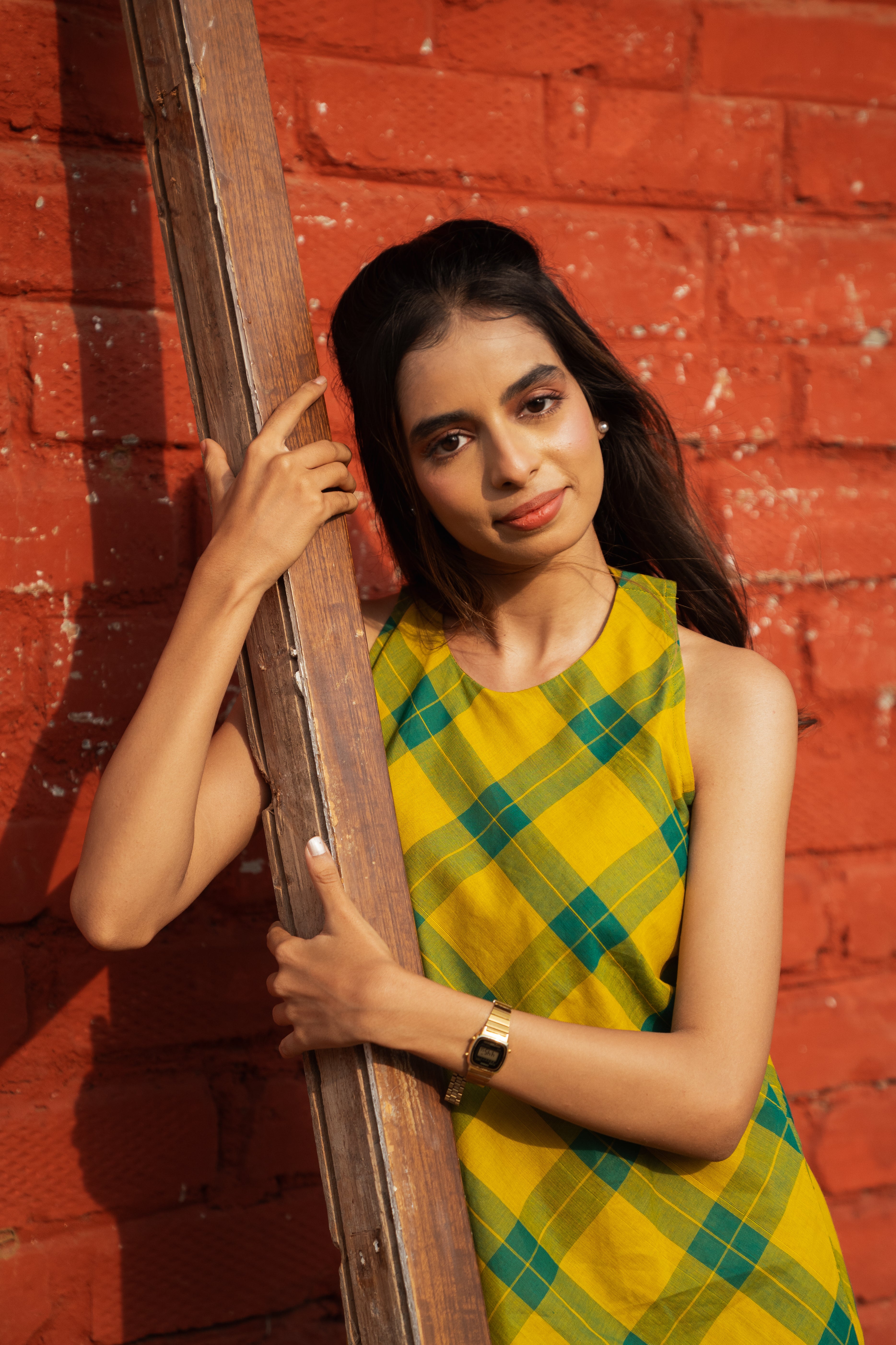 Rasika A line dress - Manjal
