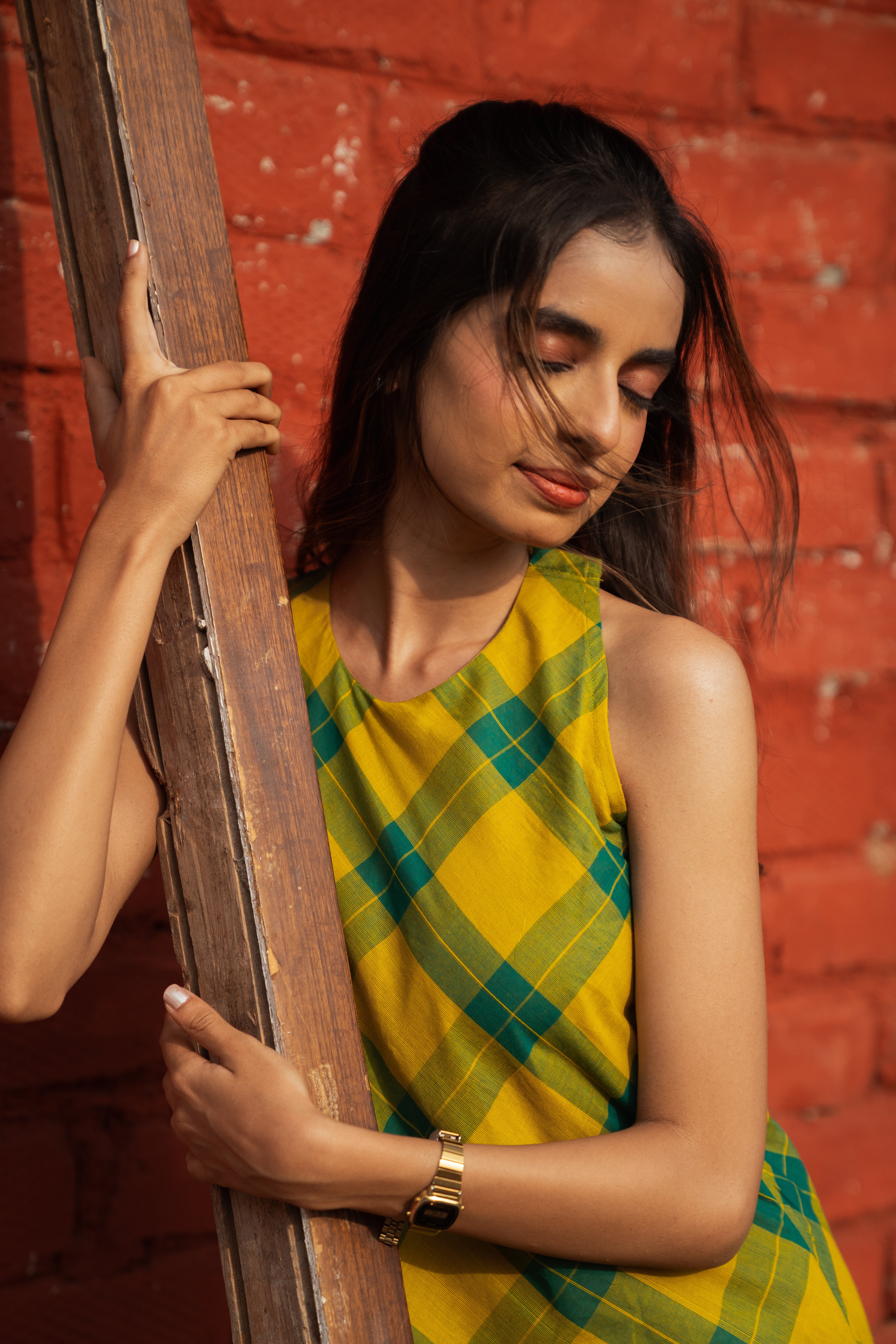 Rasika A line dress - Manjal