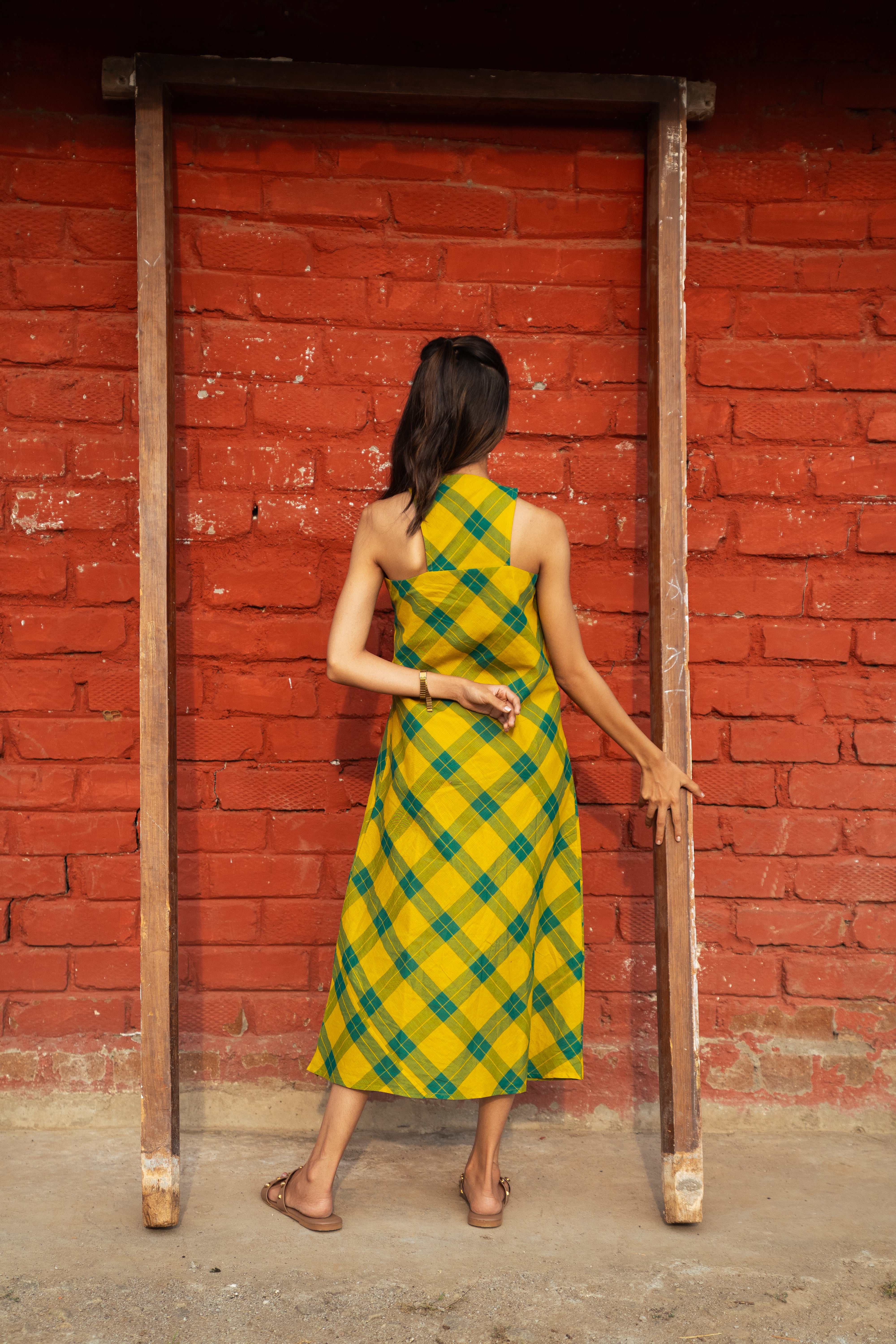 Rasika A line dress - Manjal