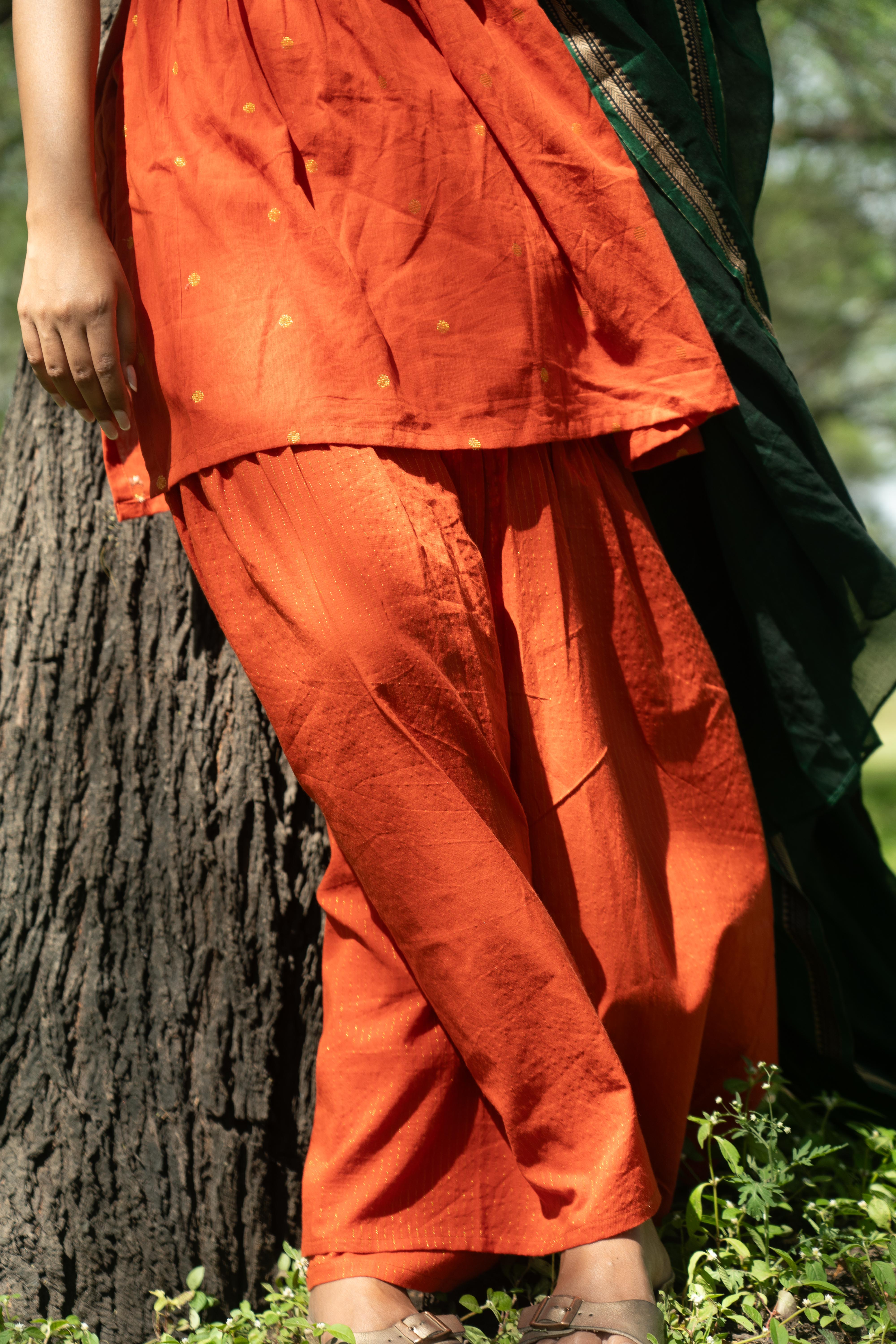 Orange Sharara Set