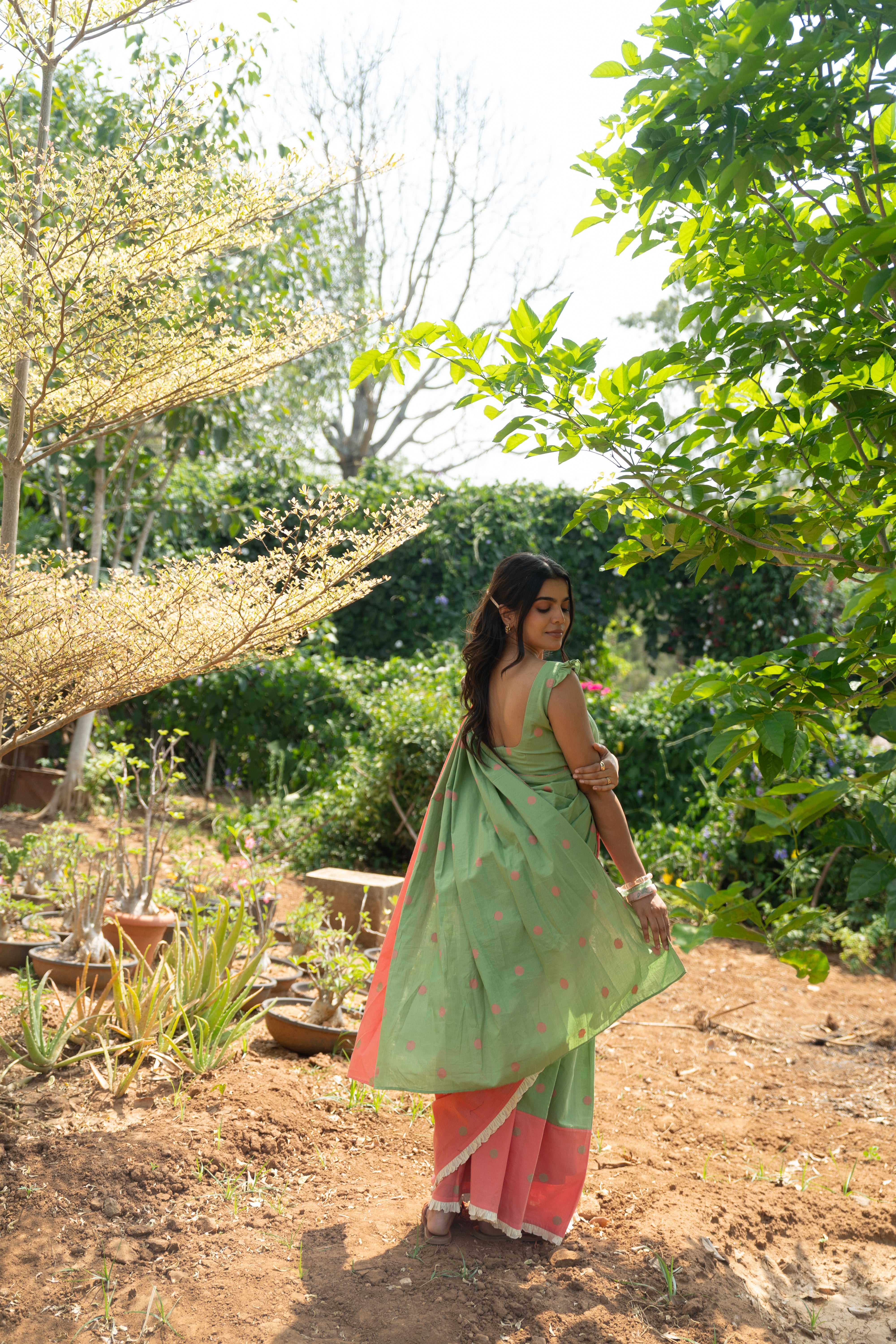 Pistachio Tuli Saree