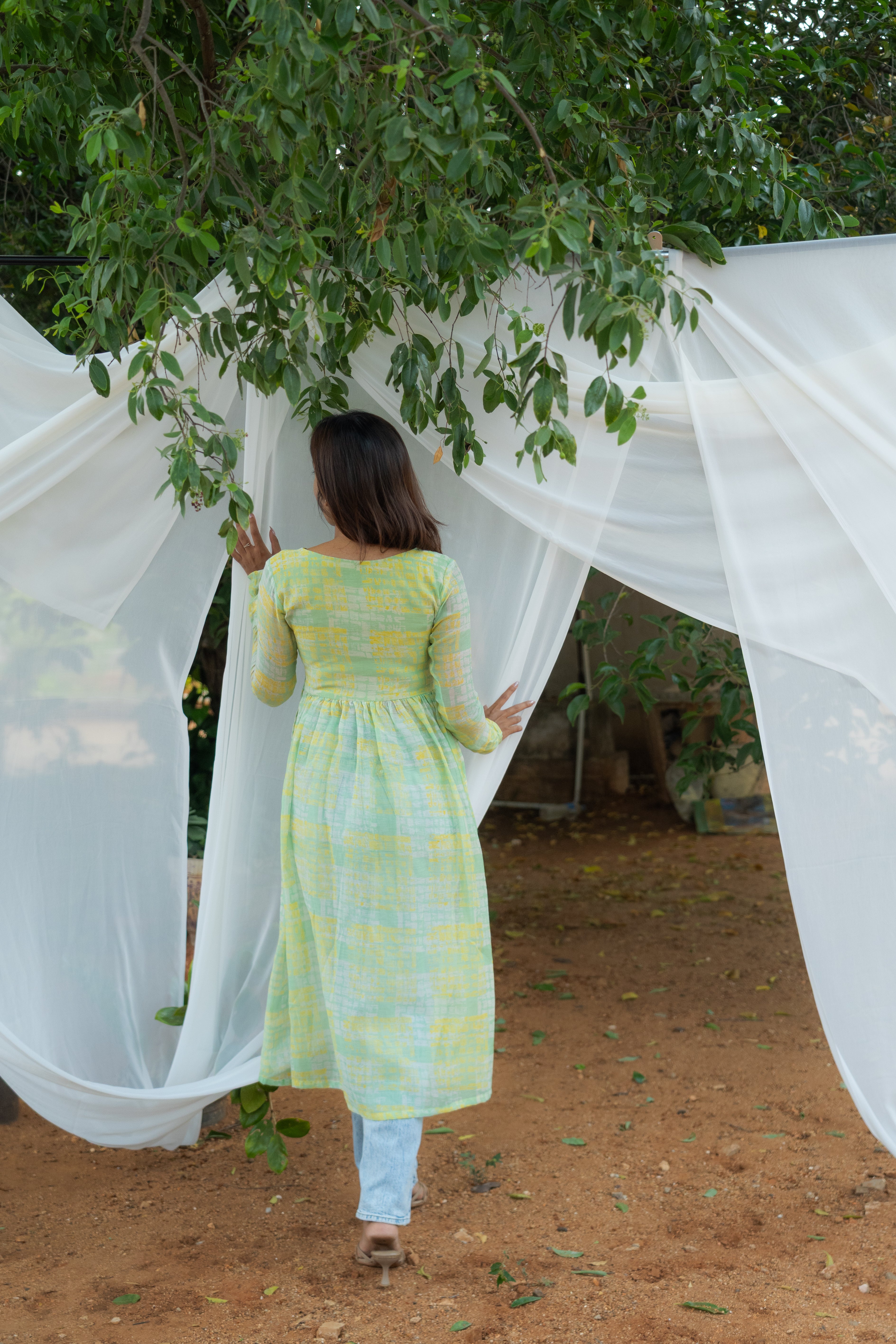 Pure Mul chanderi Alia cut Top