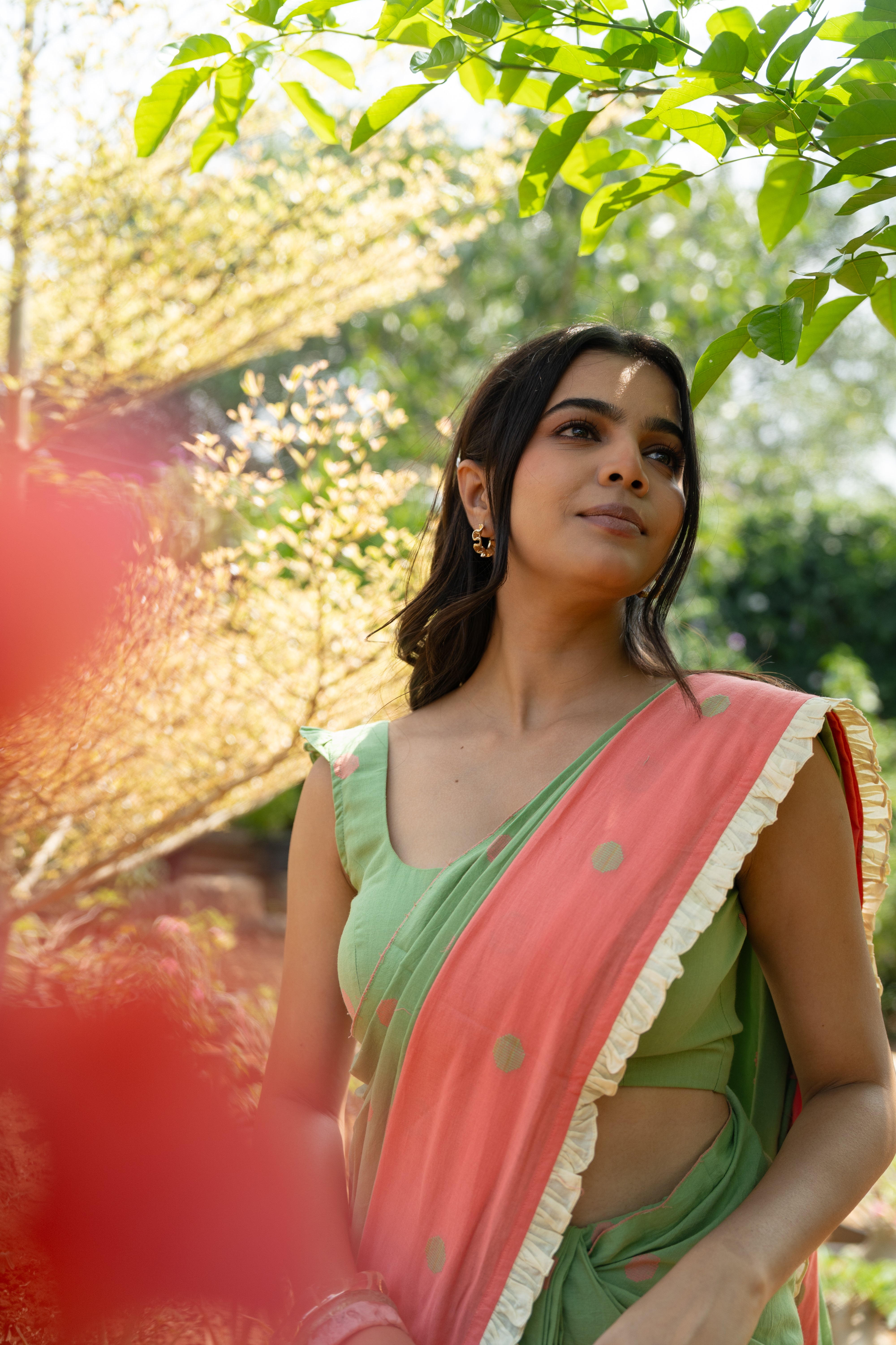 Pistachio Tuli Saree