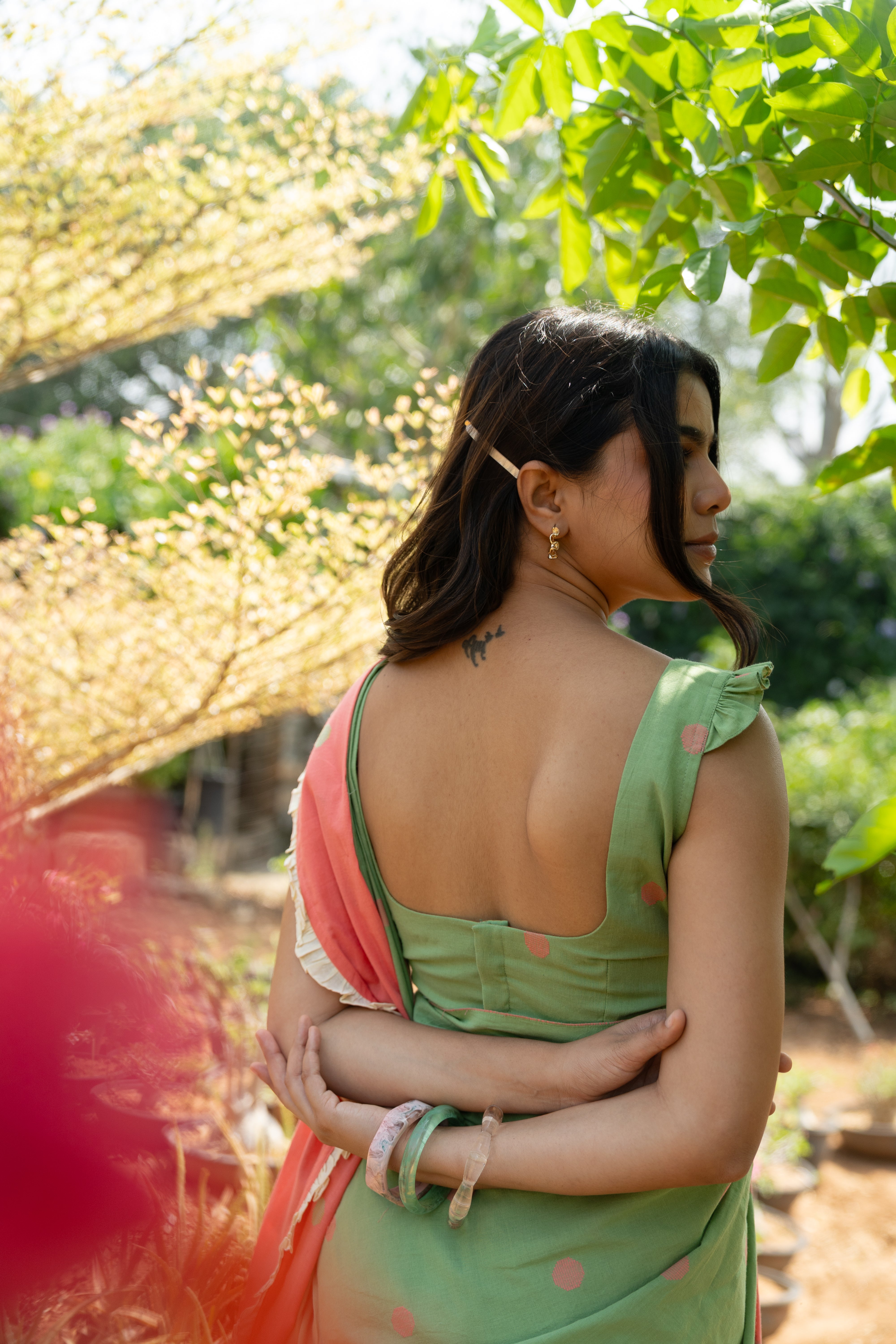 Pistachio Tuli Saree