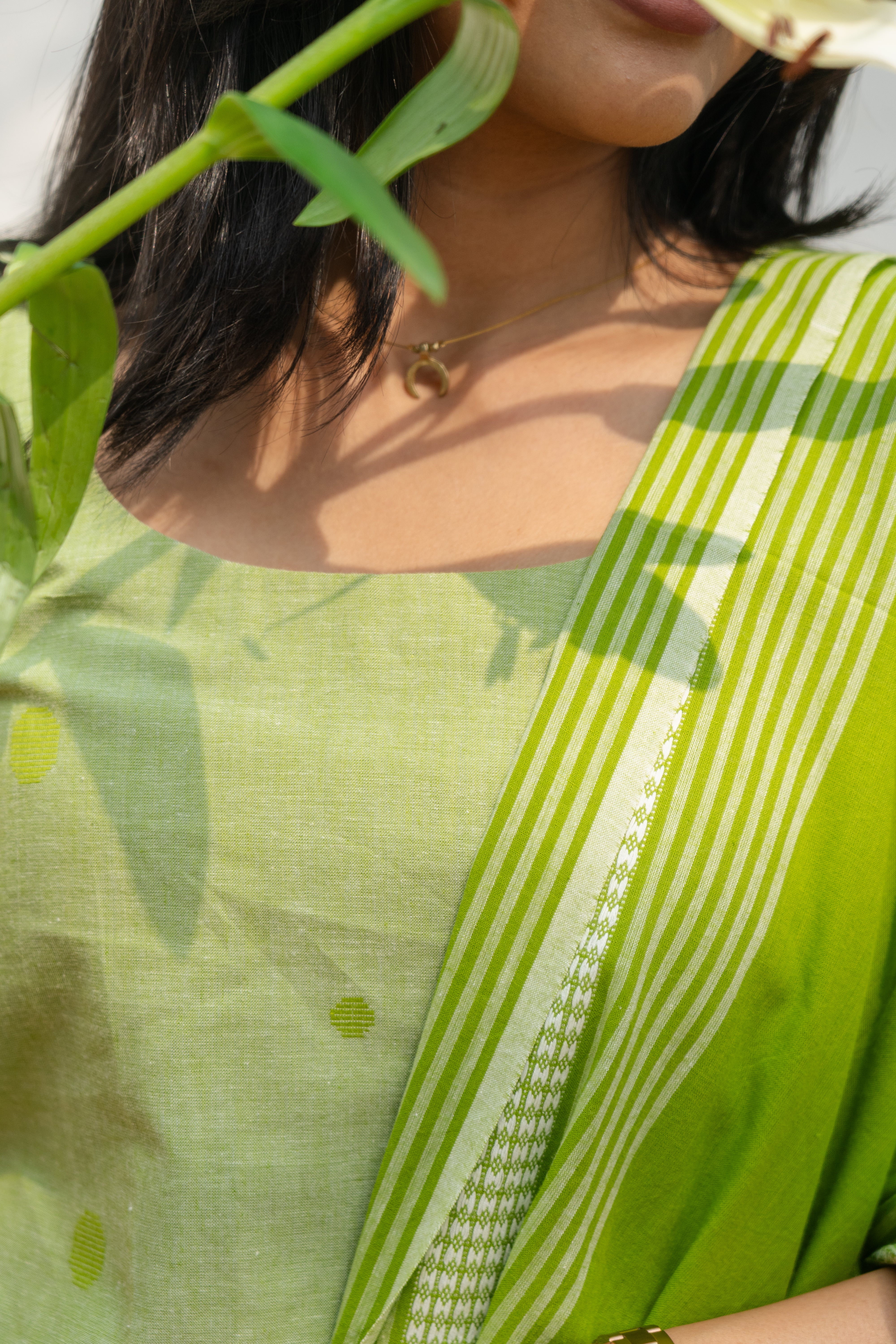 Green cotton Kadhambari set