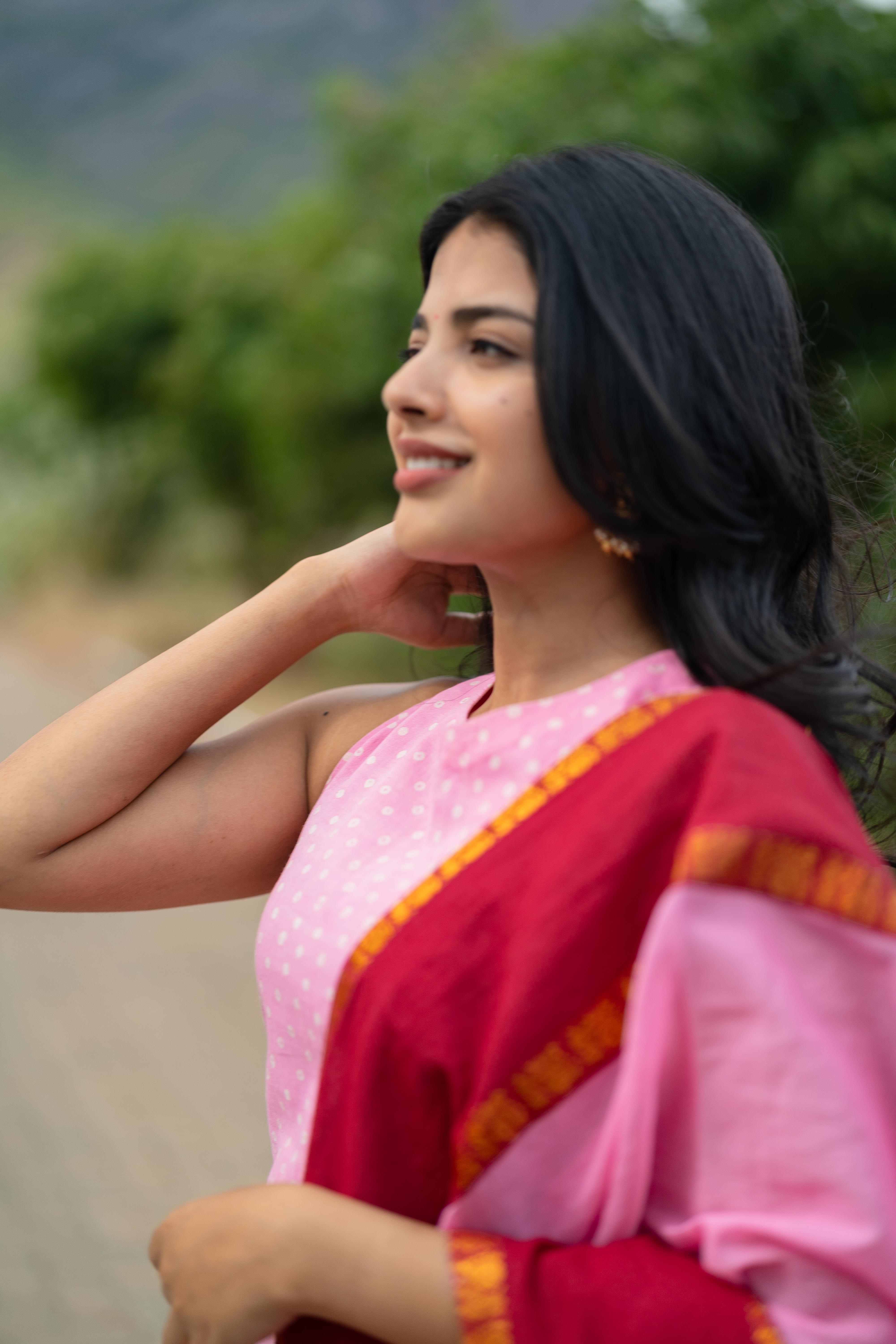 Crimson Rose Sungudi Salwar Set (Top & Dupatta)
