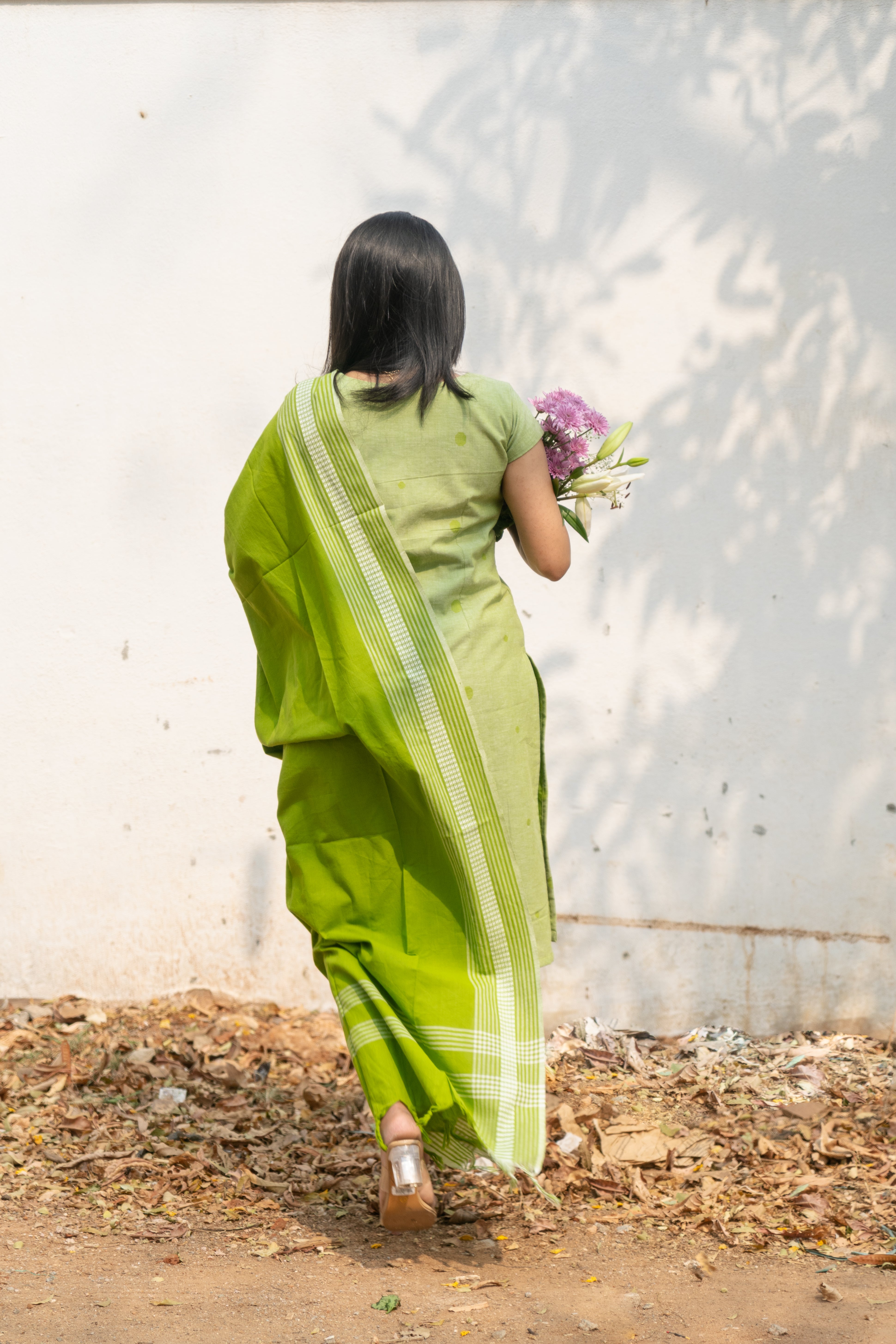 Green cotton Kadhambari set