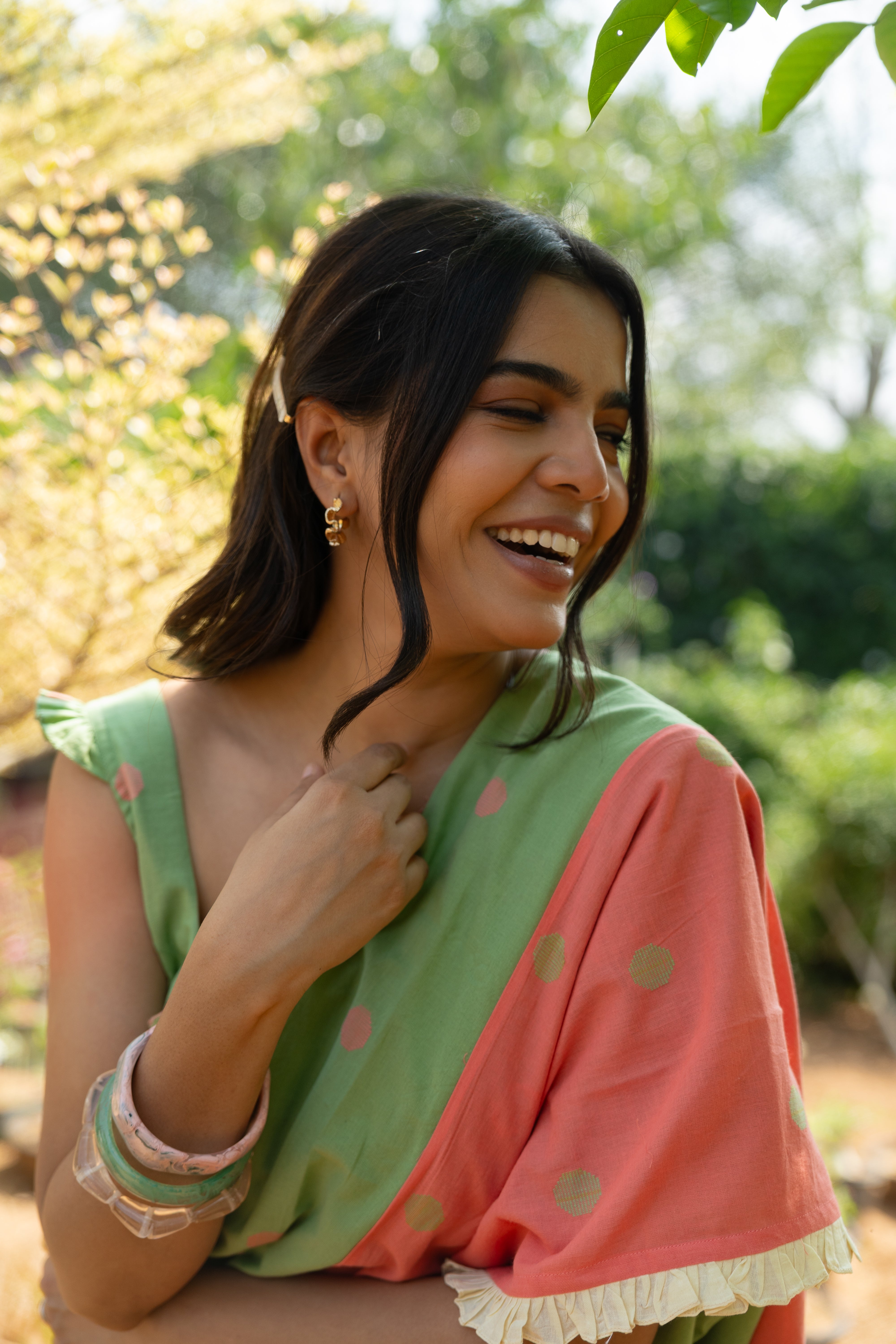 Pistachio Tuli Saree