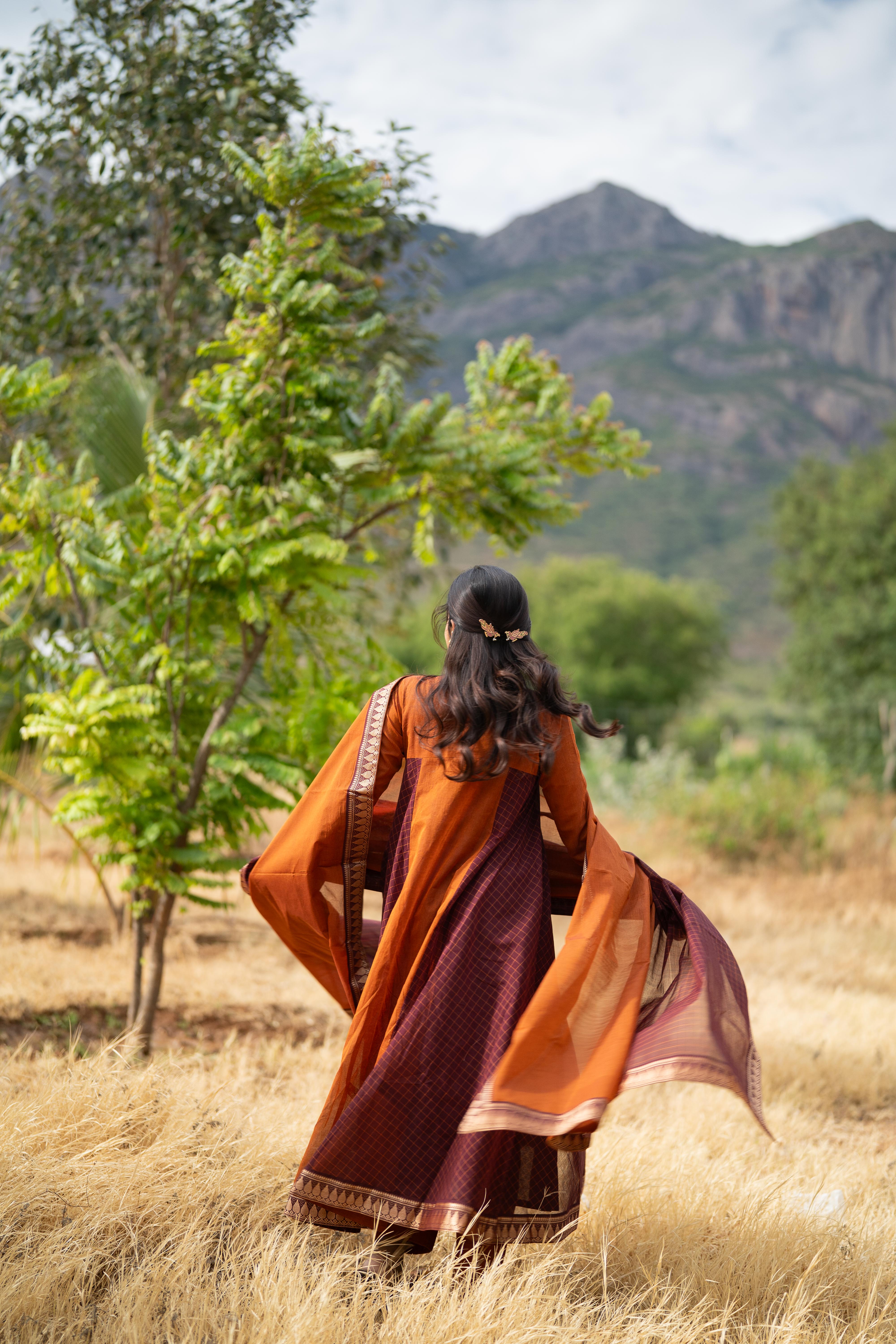 Bhoomi Brown Kanchi Cotton Anarkali Set