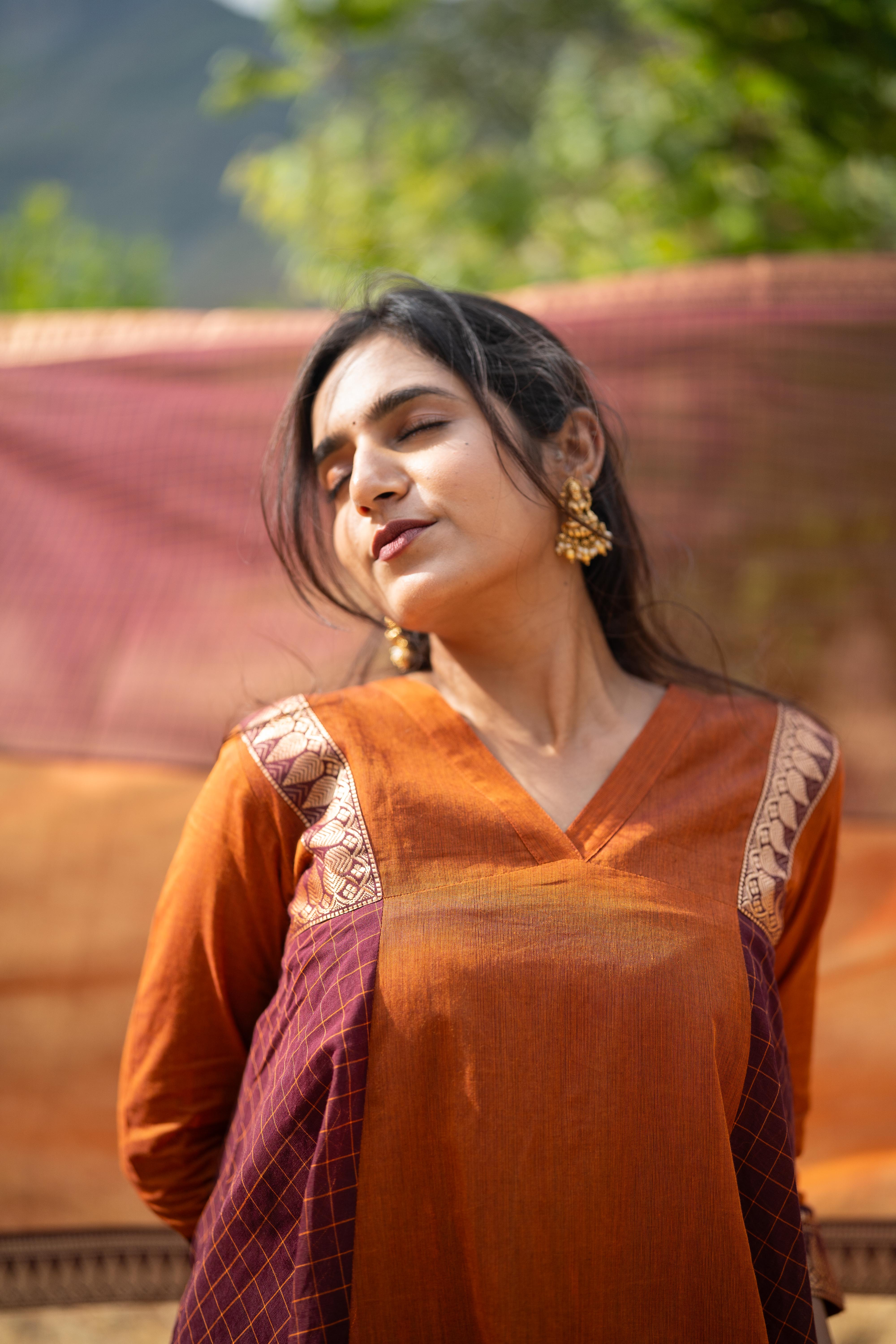 Bhoomi Brown Kanchi Cotton Anarkali Set