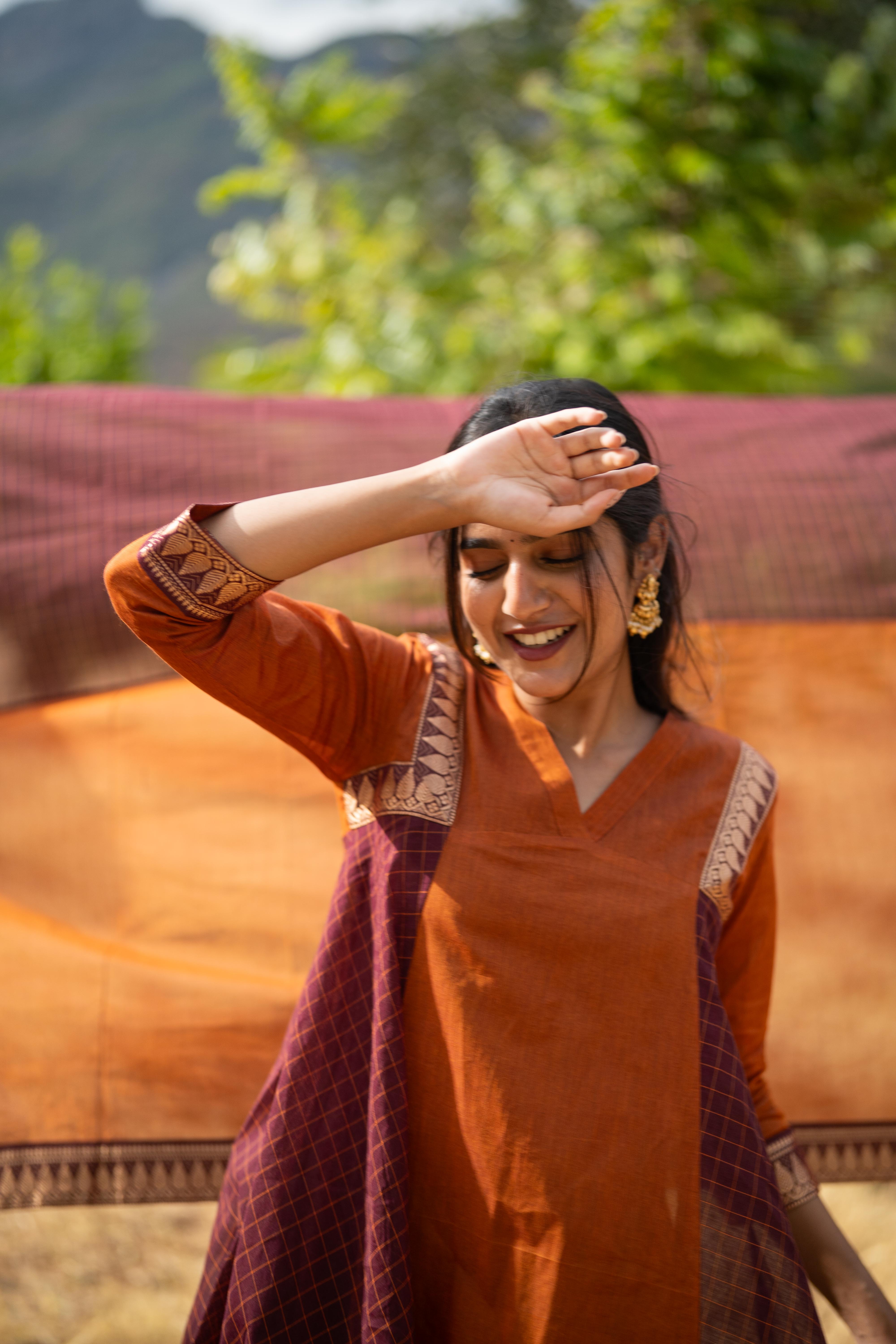 Bhoomi Brown Kanchi Cotton Anarkali Set