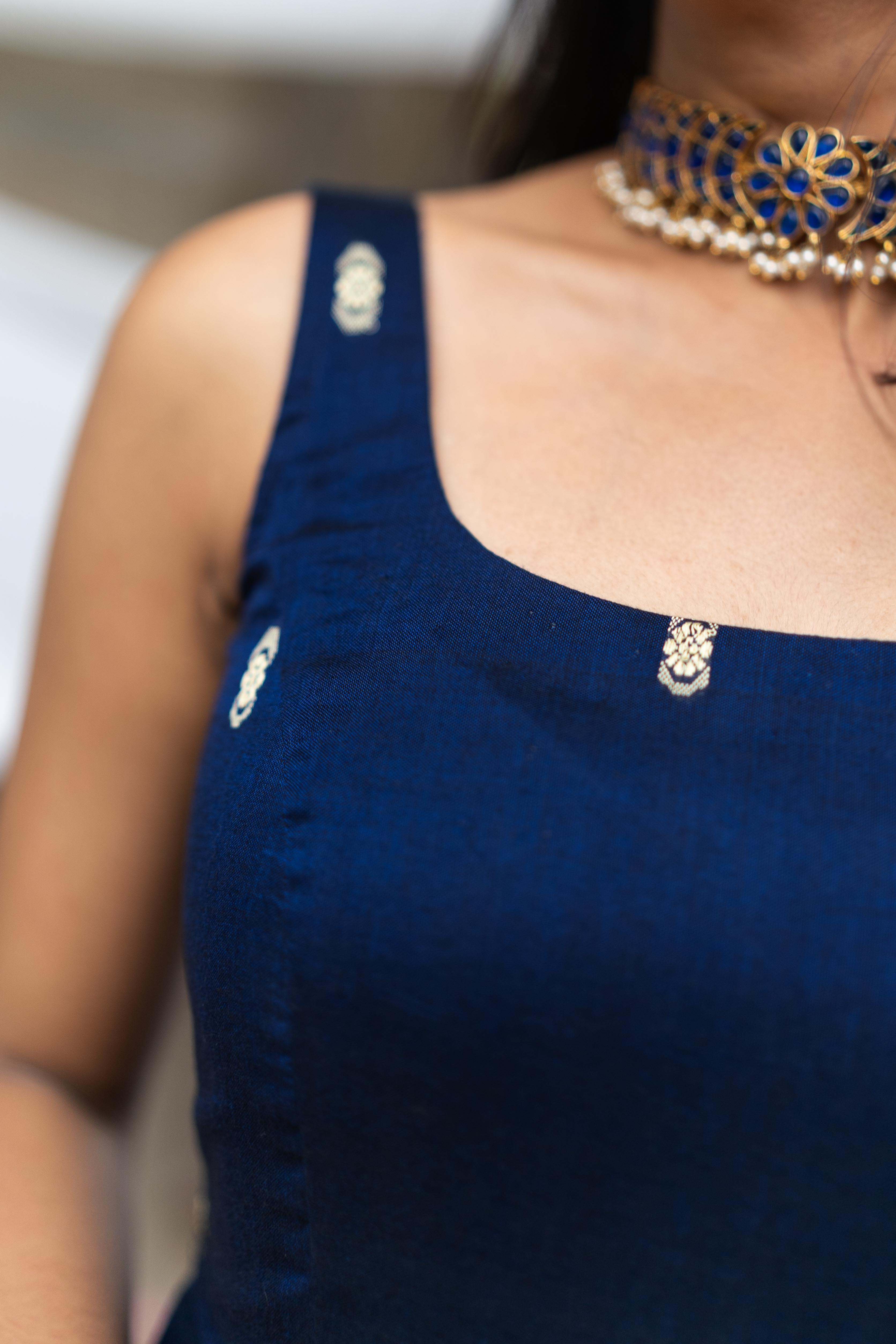 Sapphire blue Anarkali set