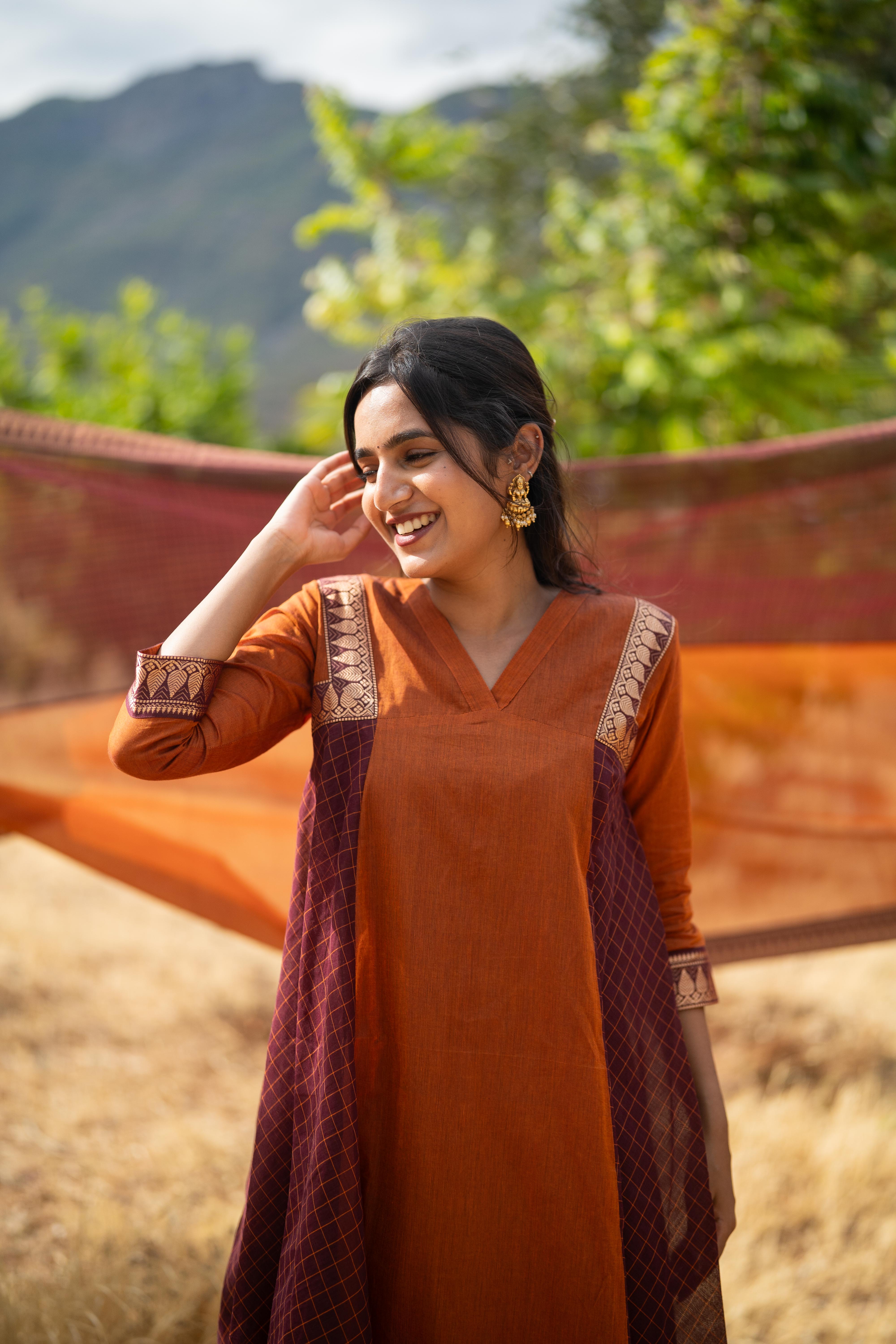 Bhoomi Brown Kanchi Cotton Anarkali Set