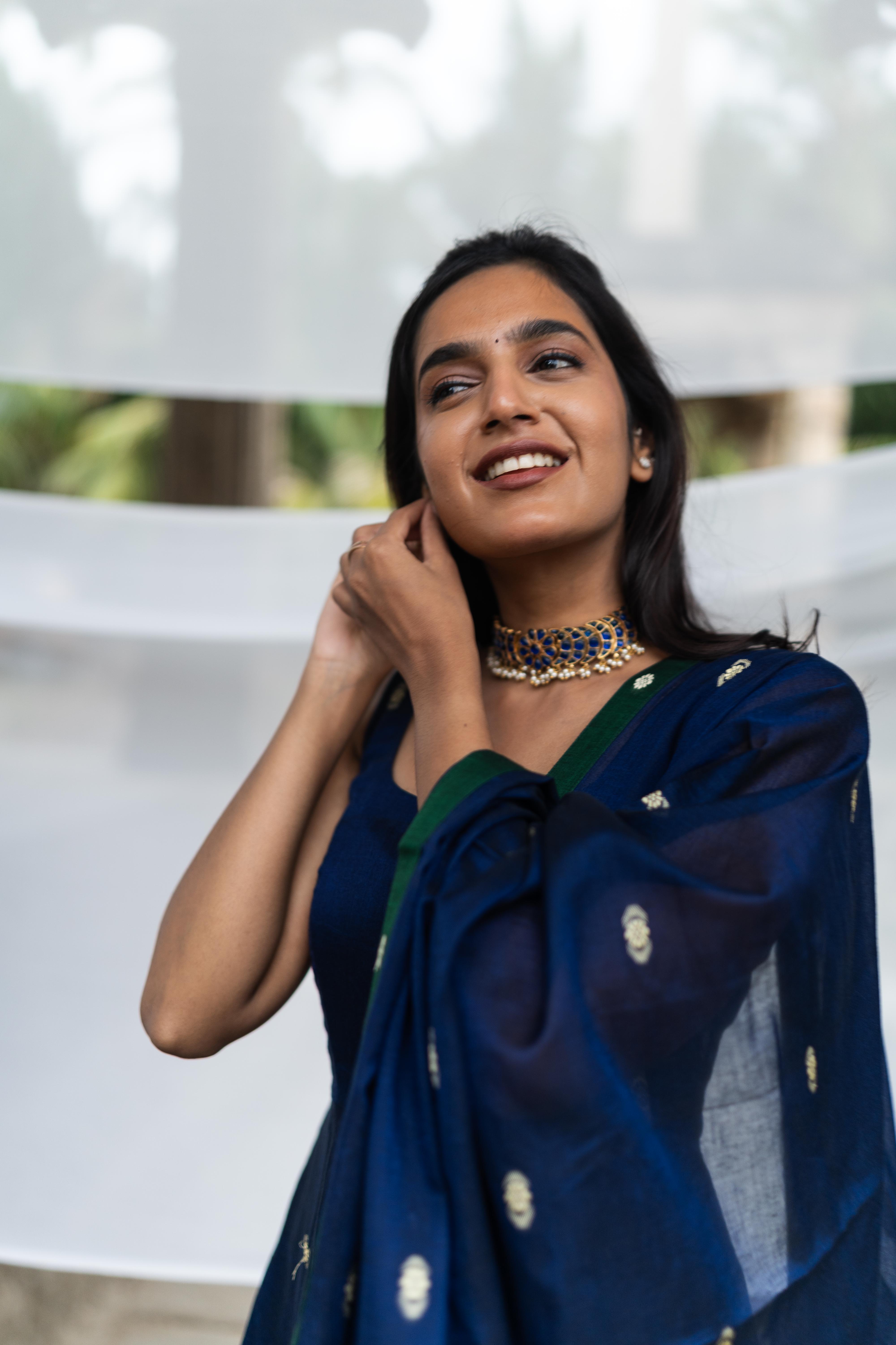Sapphire blue Anarkali set