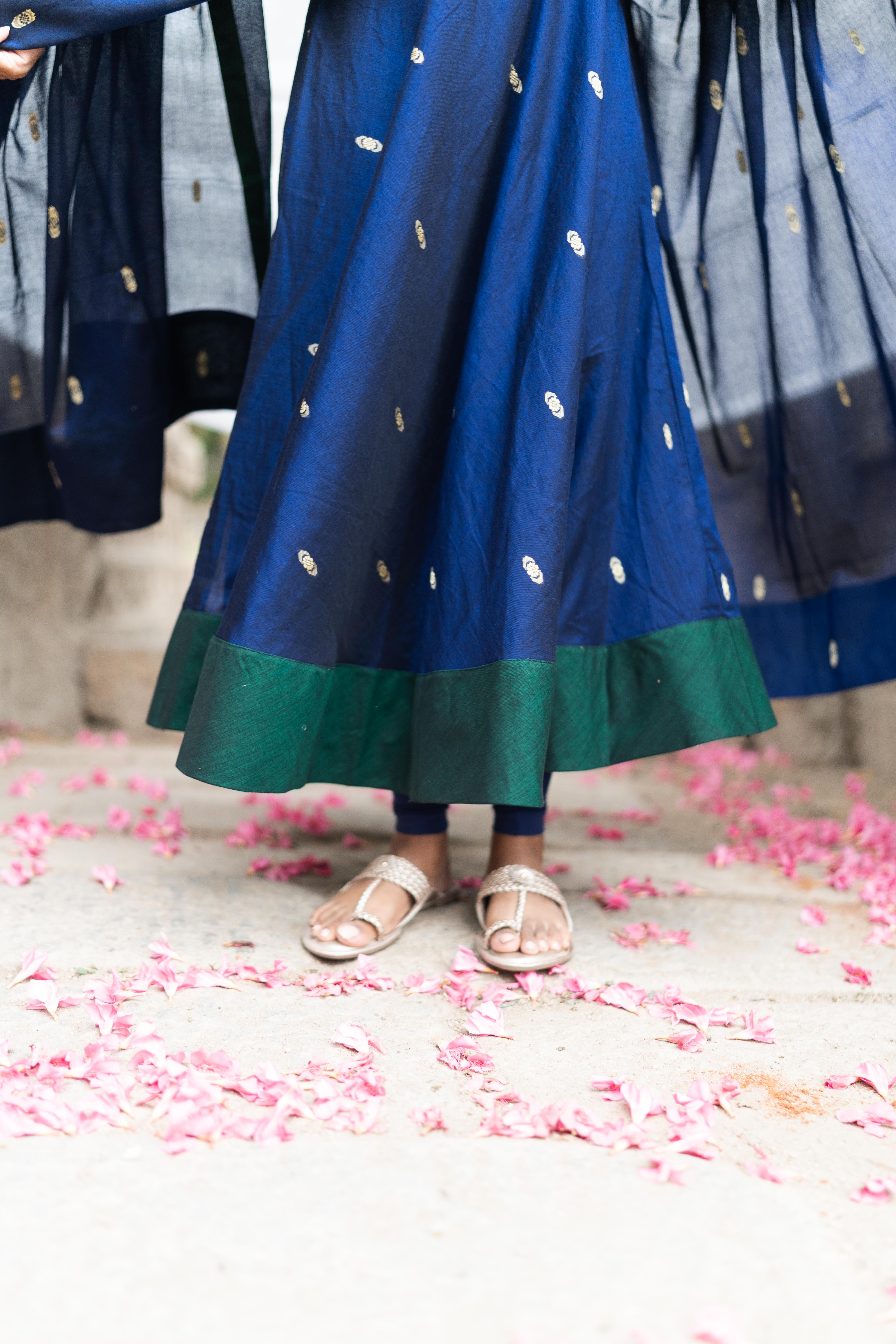 Sapphire blue Anarkali set