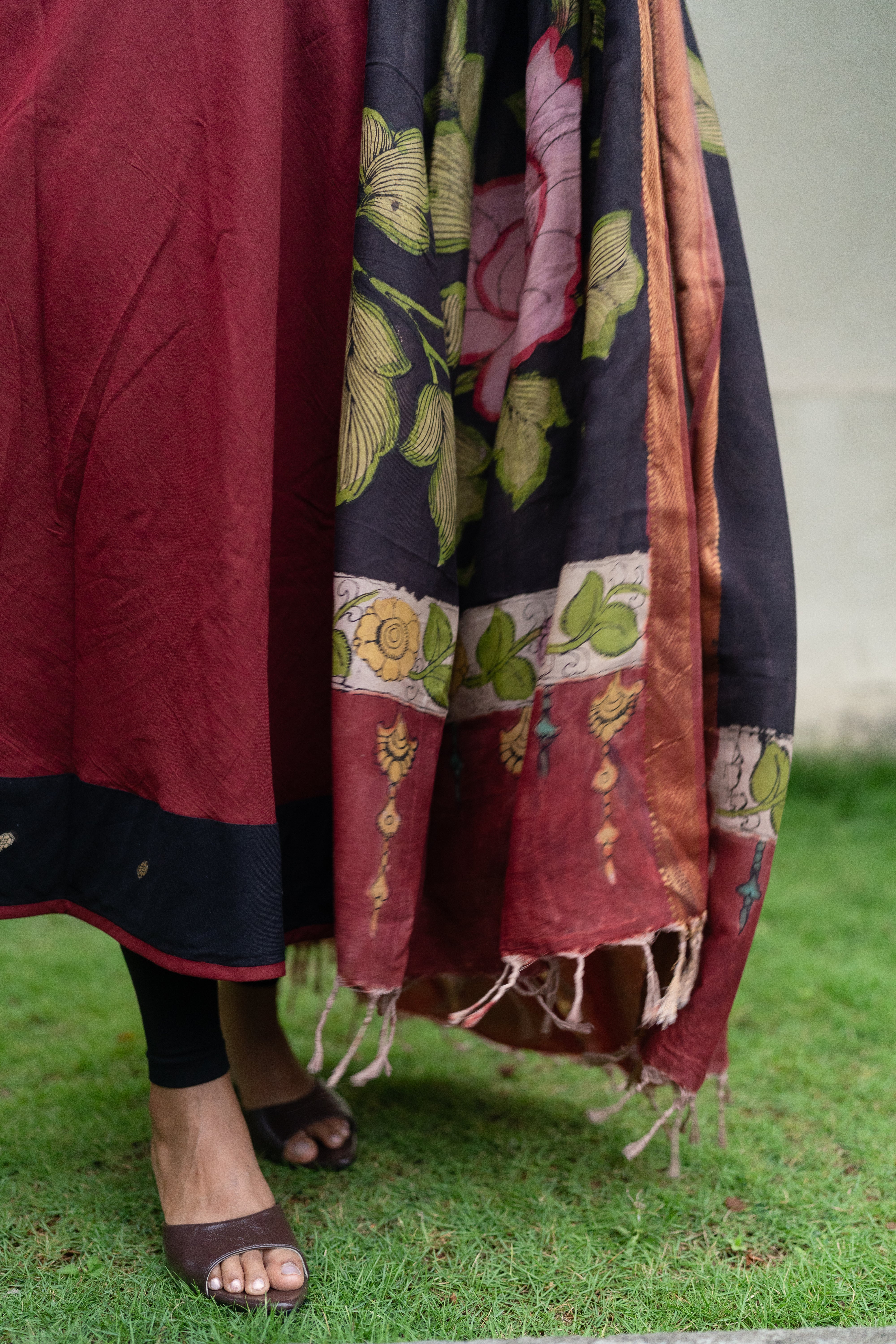 Maroon Kalamkari Set