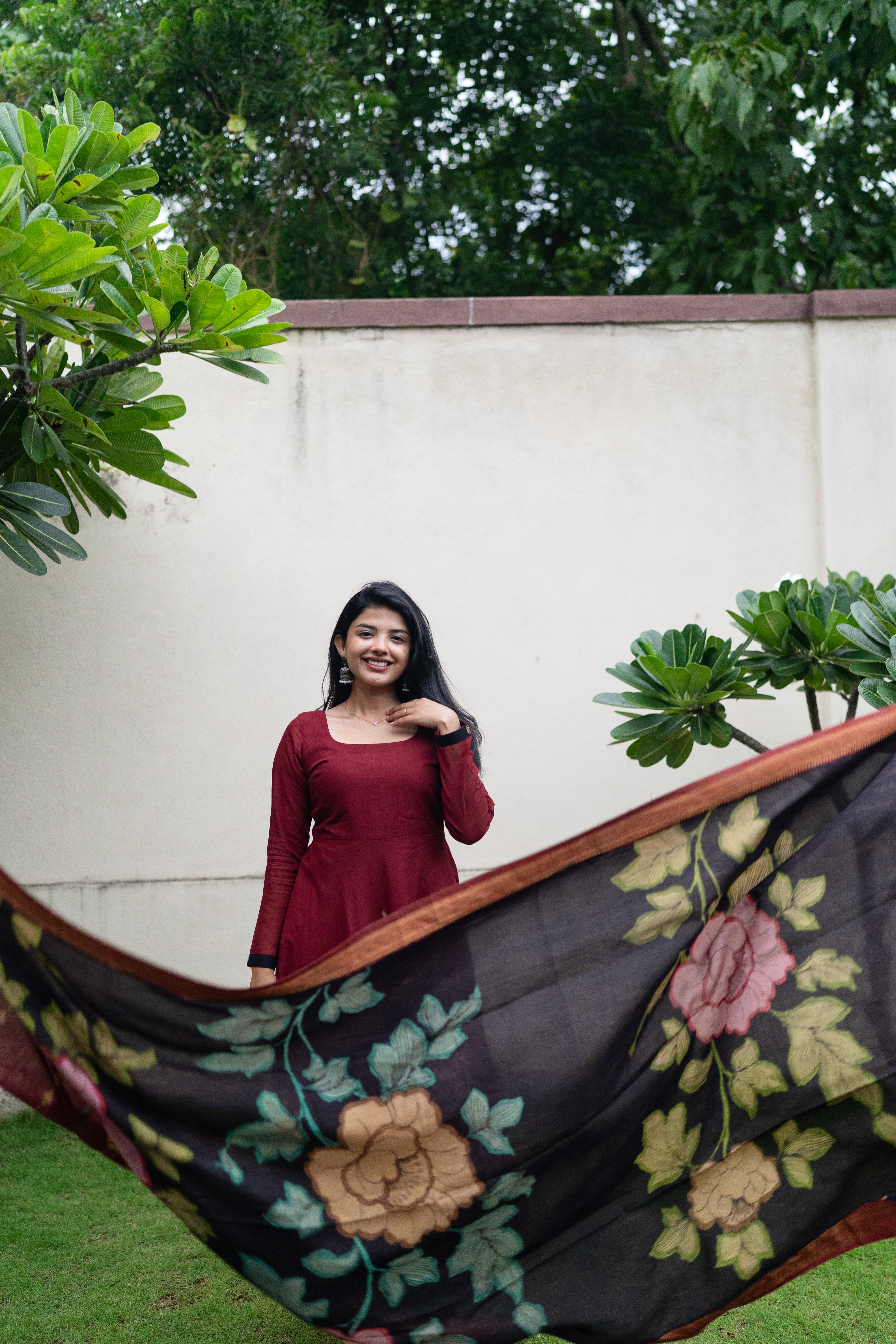 Maroon Kalamkari Set