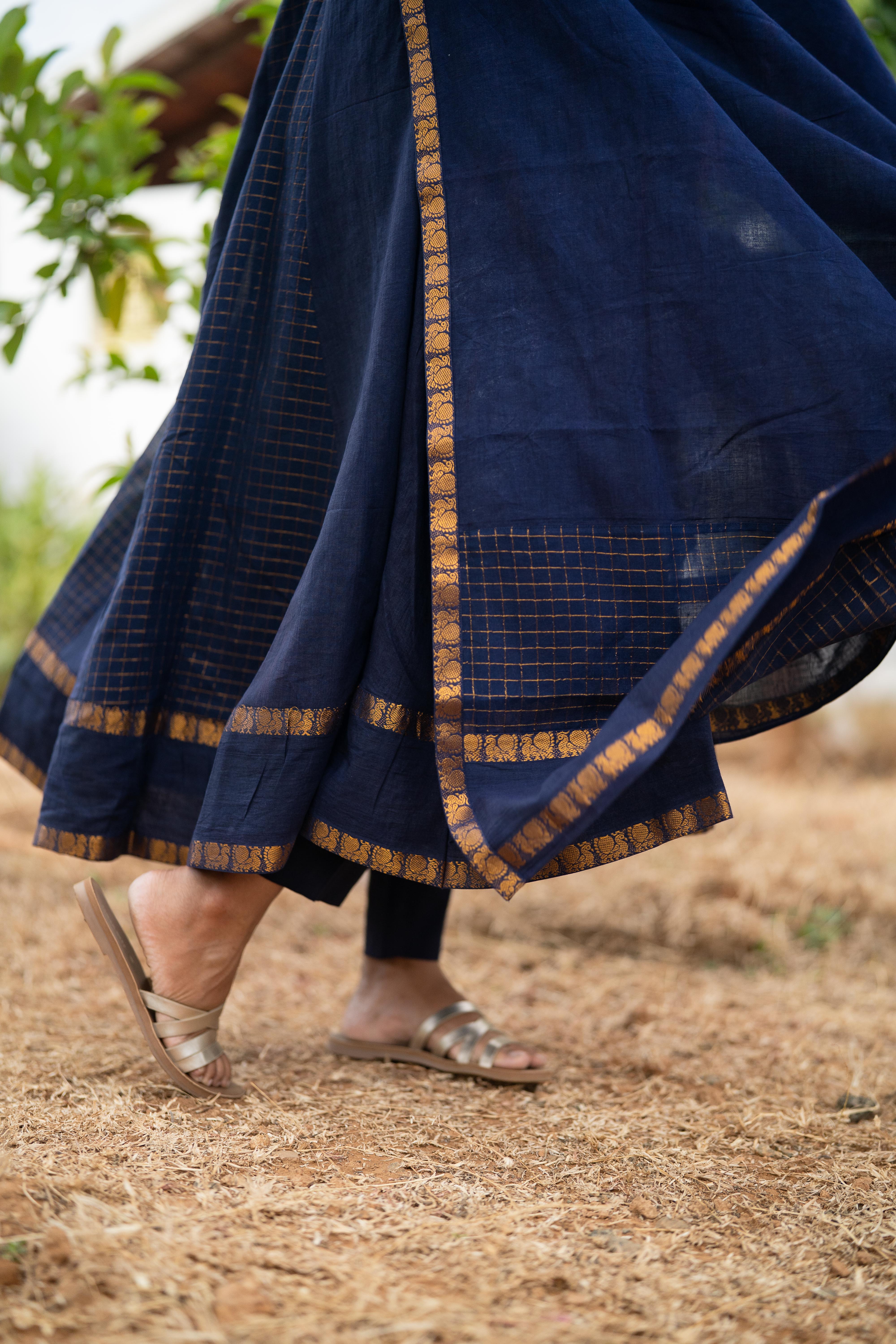 Aazhi Blue Anarkali Set