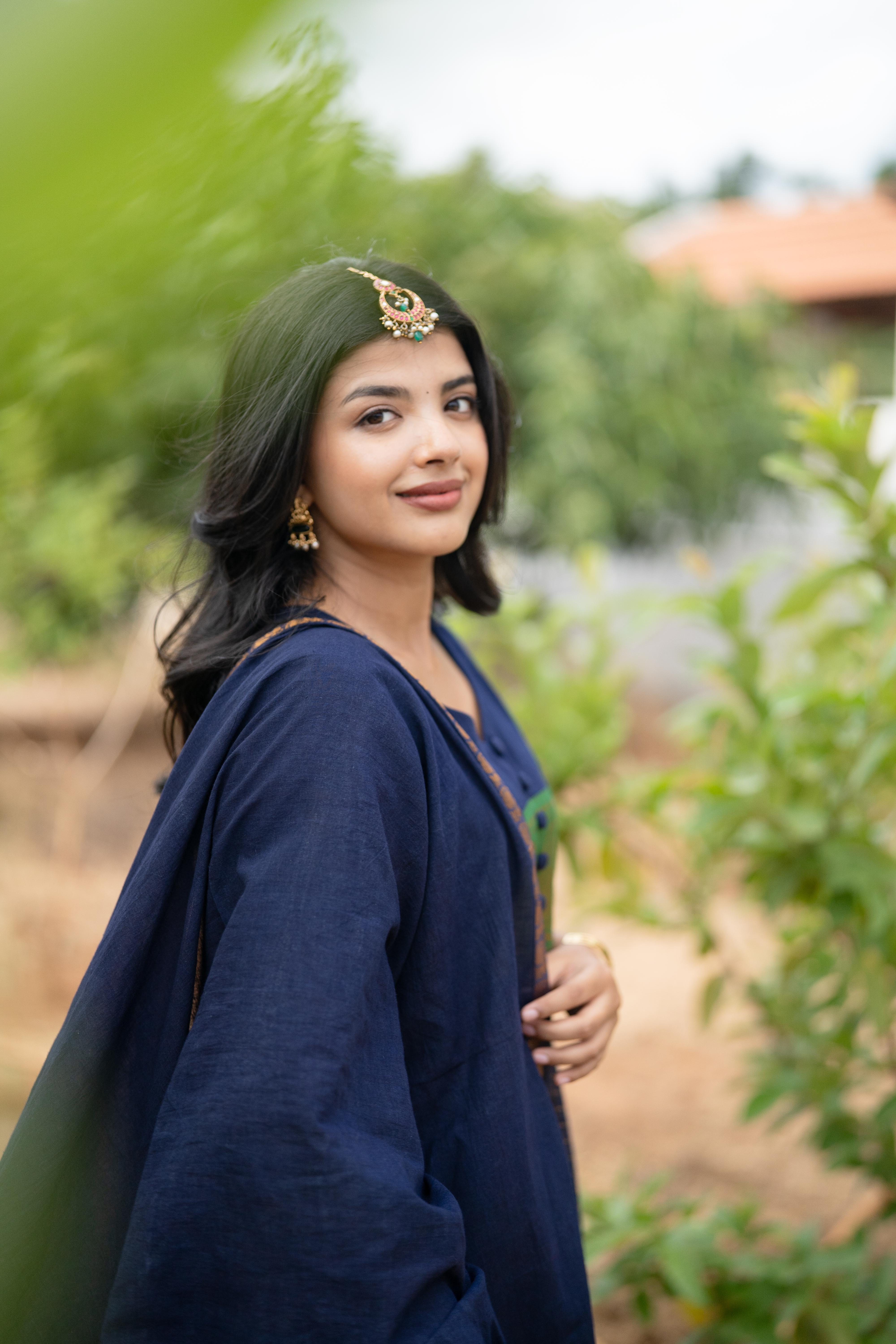 Aazhi Blue Anarkali Set
