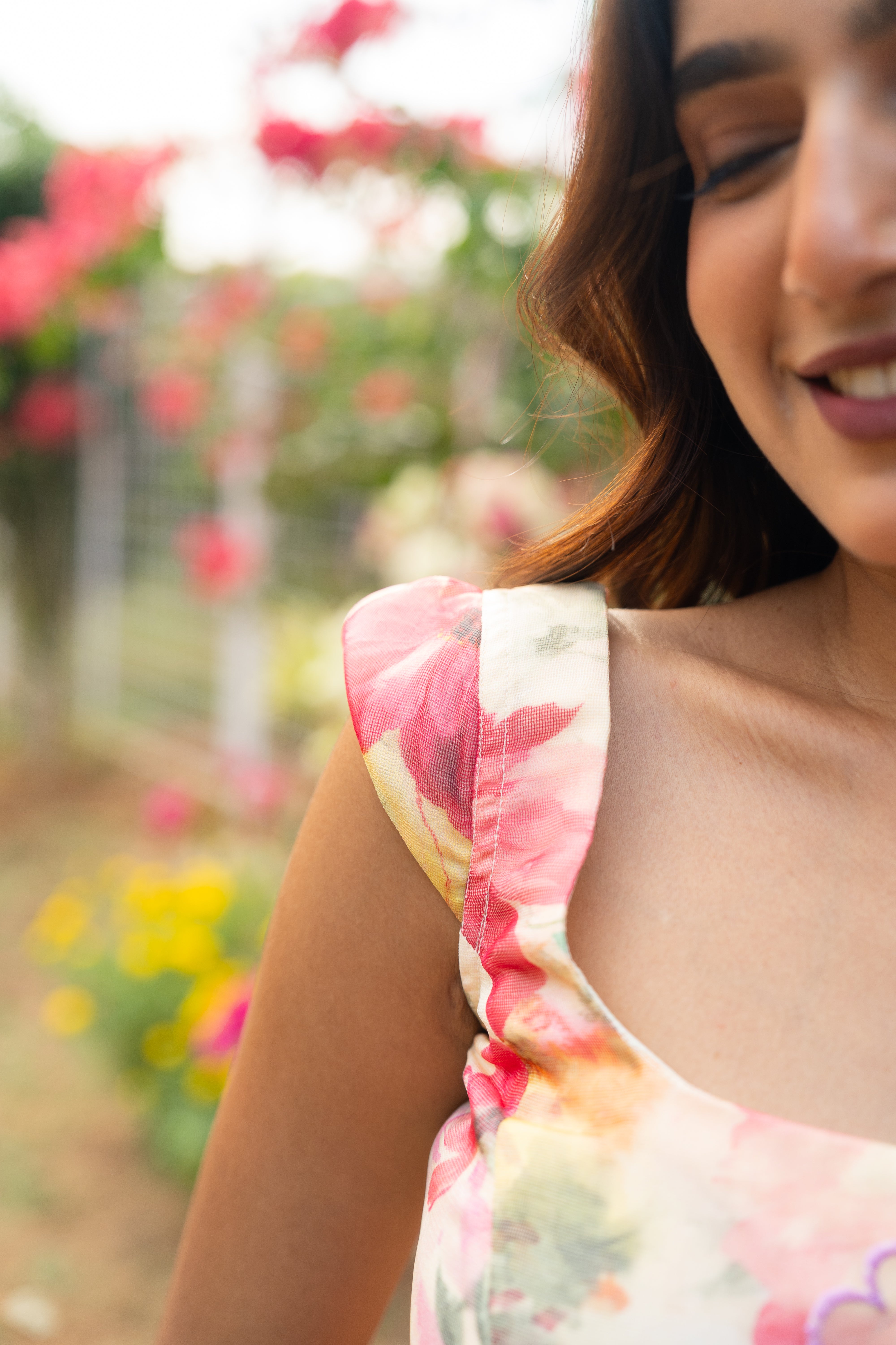 Butter cream floral haze saree
