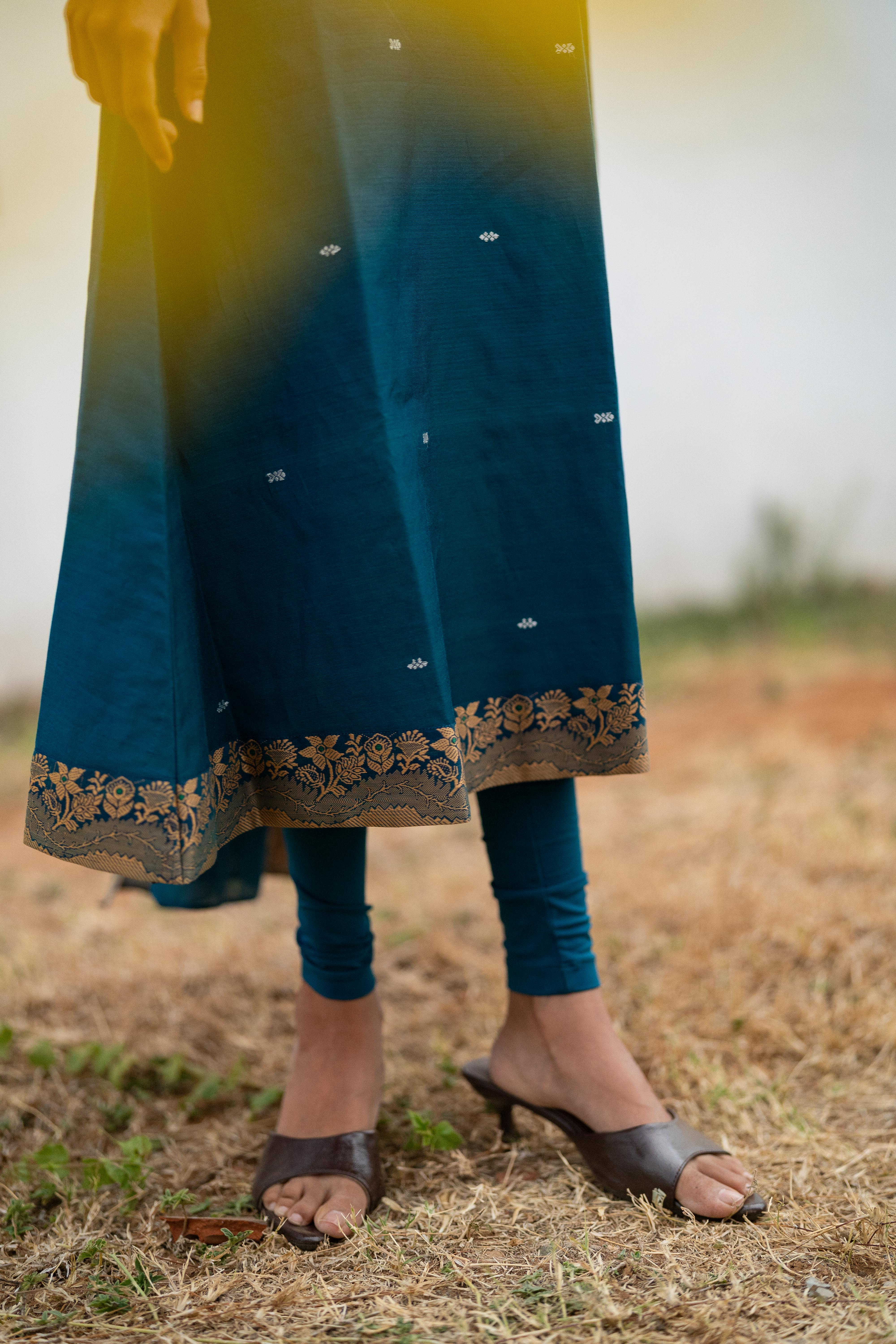 Blue halter Kanchi cotton salwar set