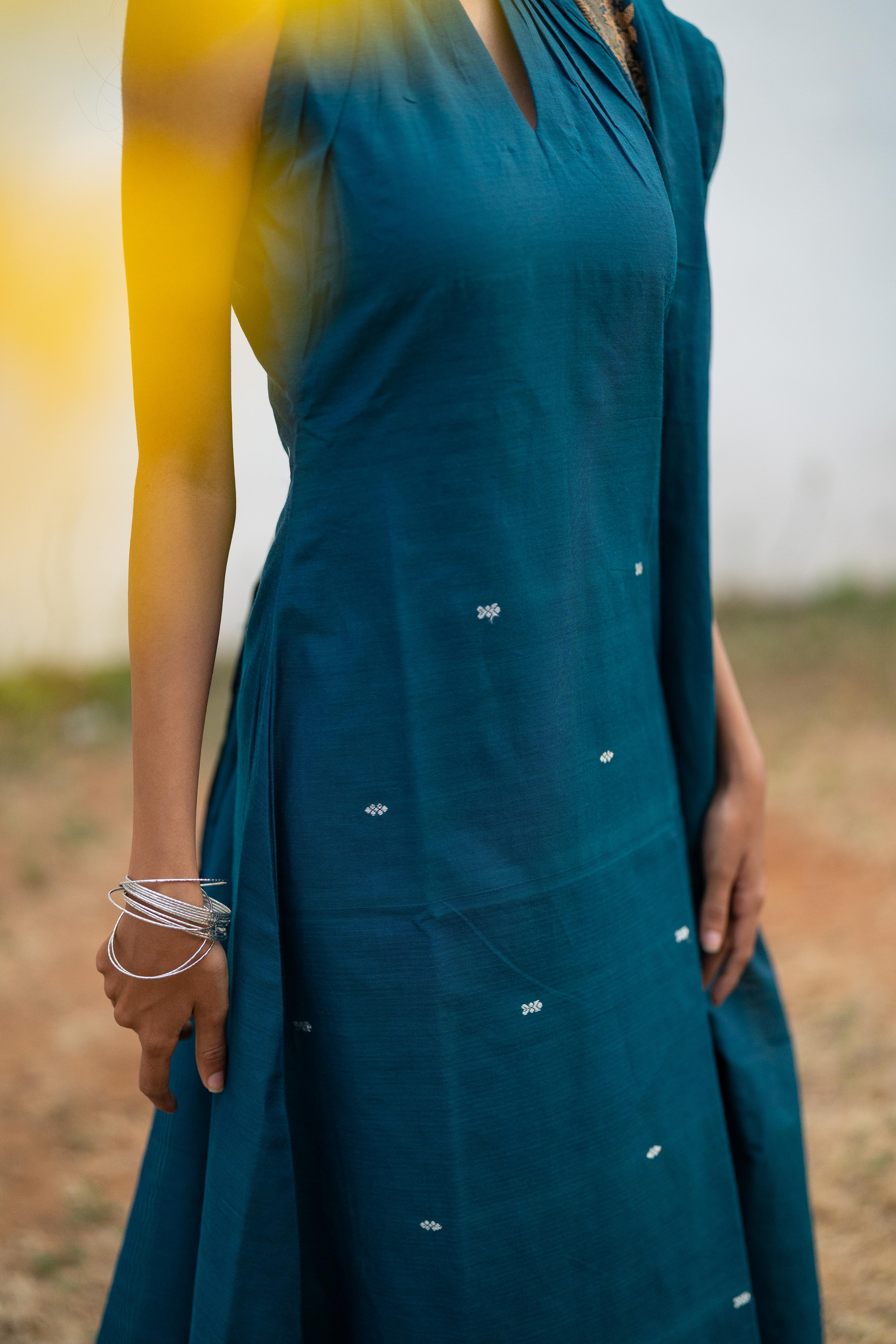 Blue halter Kanchi cotton salwar set