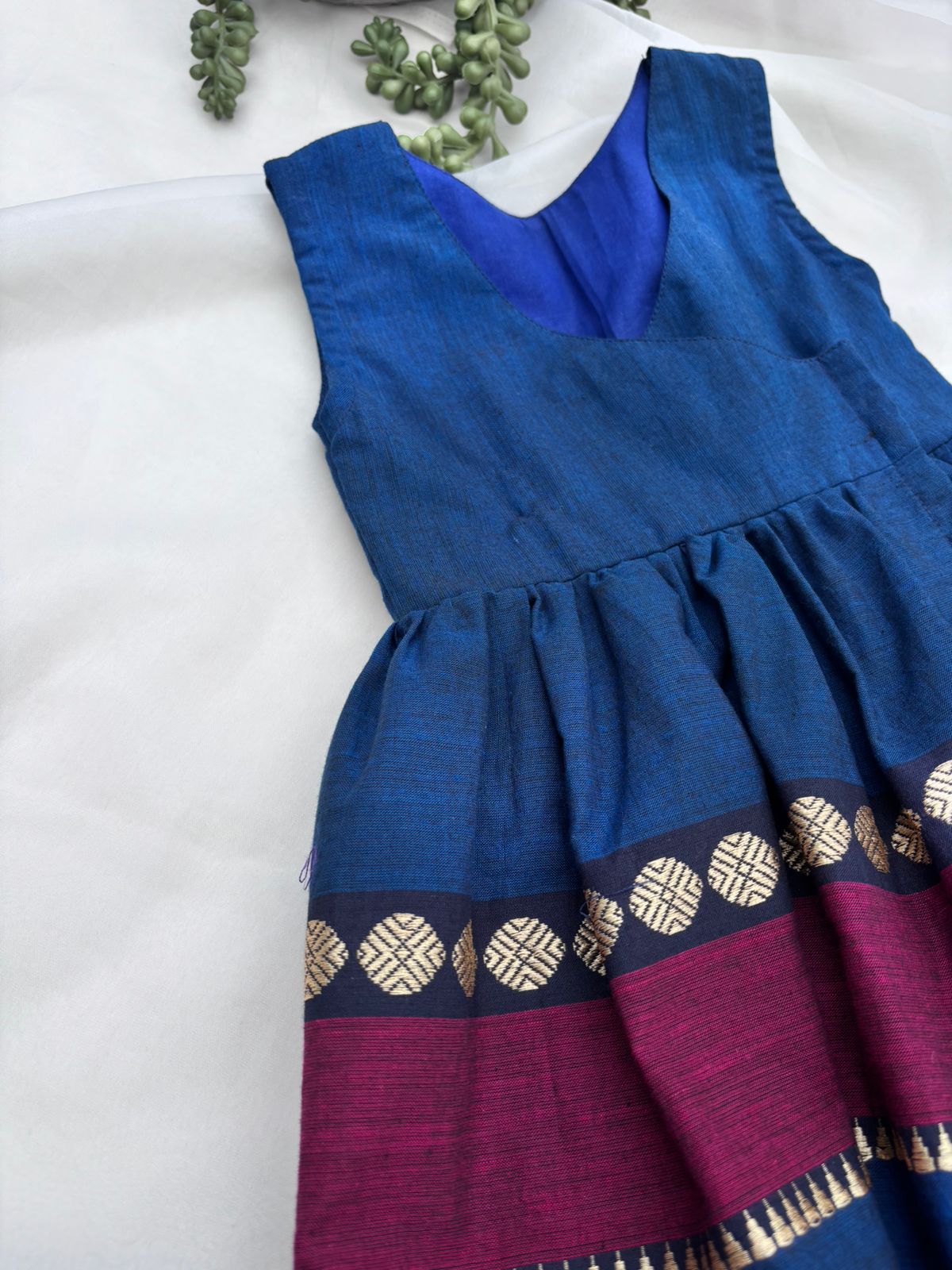 Blue Kanchi Cotton Frock