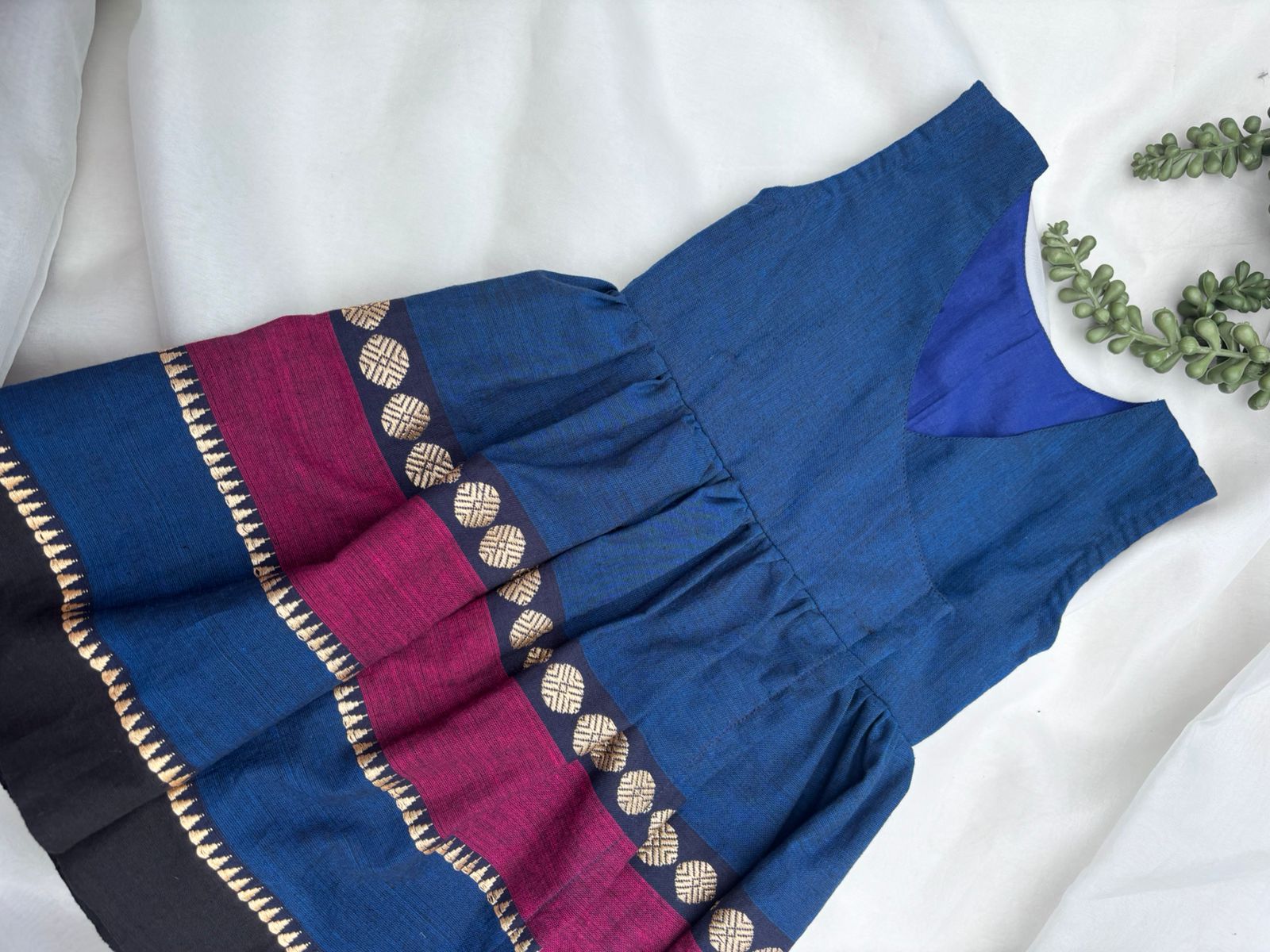 Blue Kanchi Cotton Frock