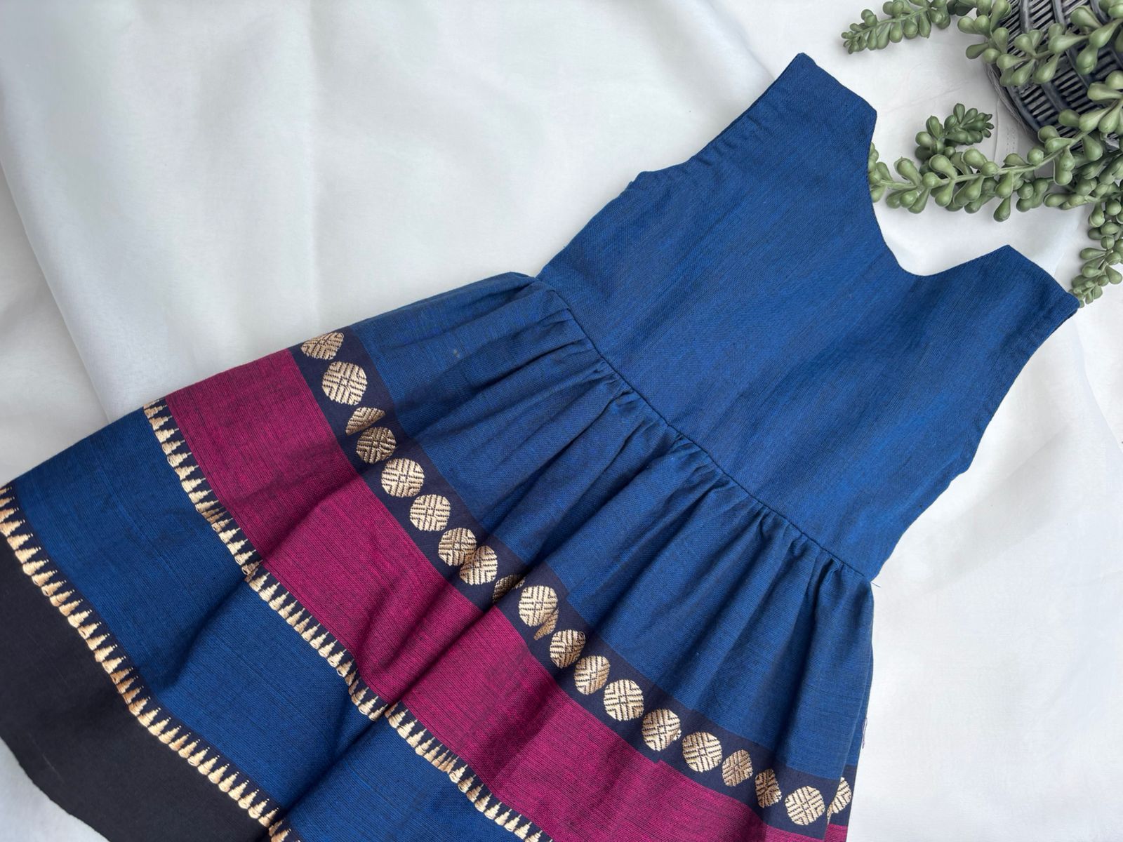 Blue Kanchi Cotton Frock