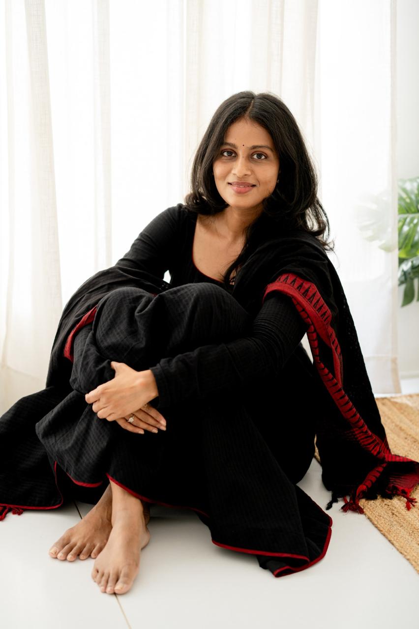 Niraa Black Anarkali Set