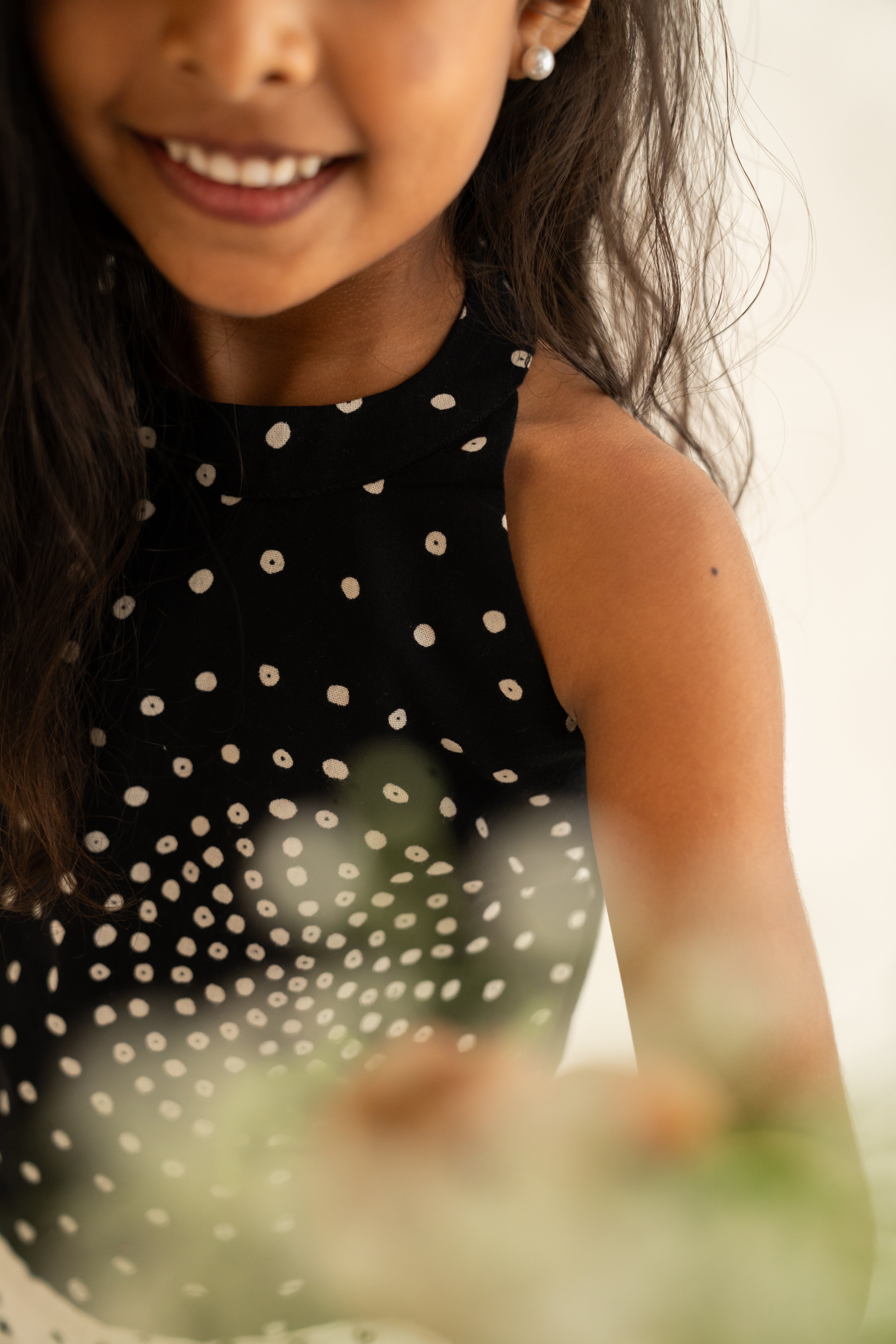Black & White Polka Skirt Set