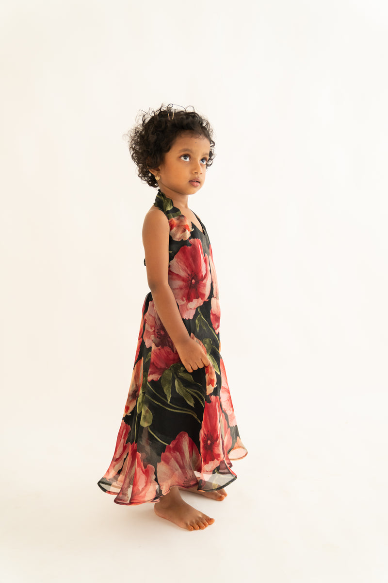 Black & Red Floral Dress
