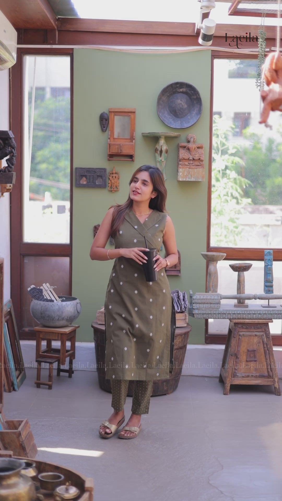 Olive green Meera Cotton Set