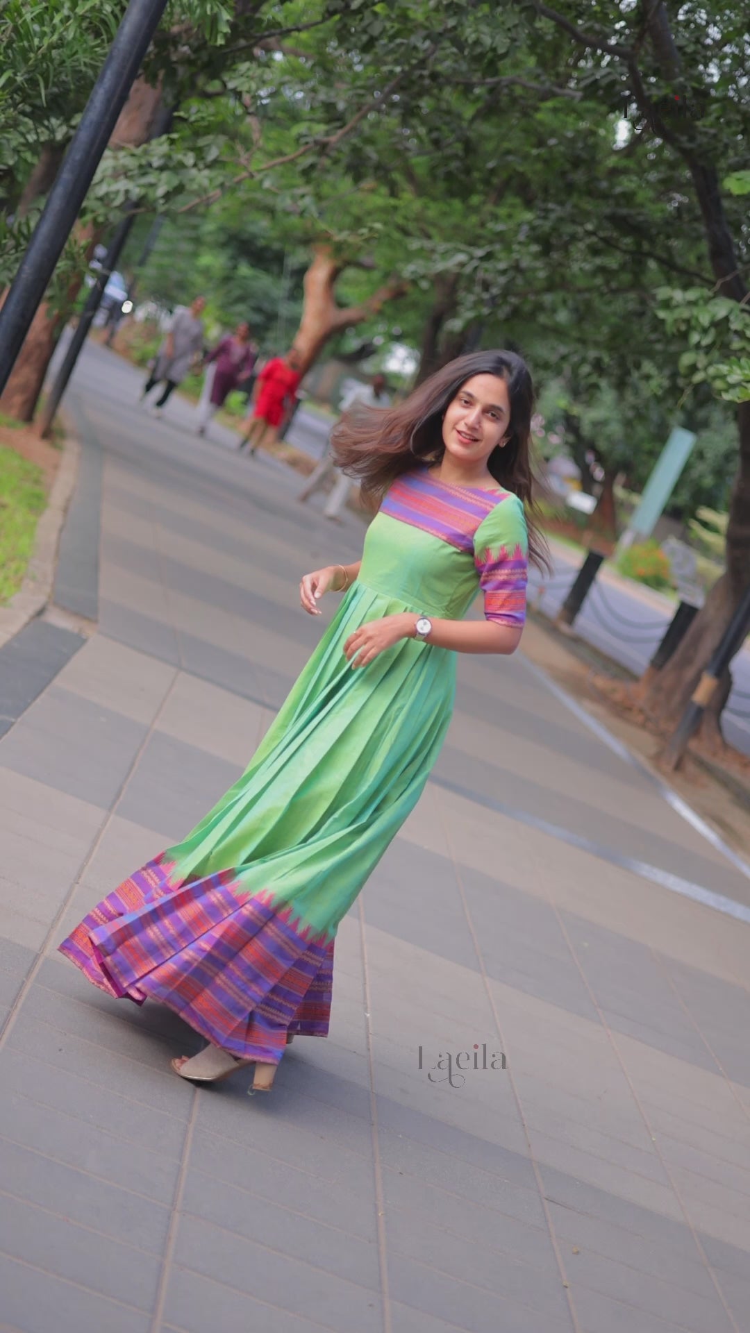 Pure Kanchi Cotton Mint green Gown