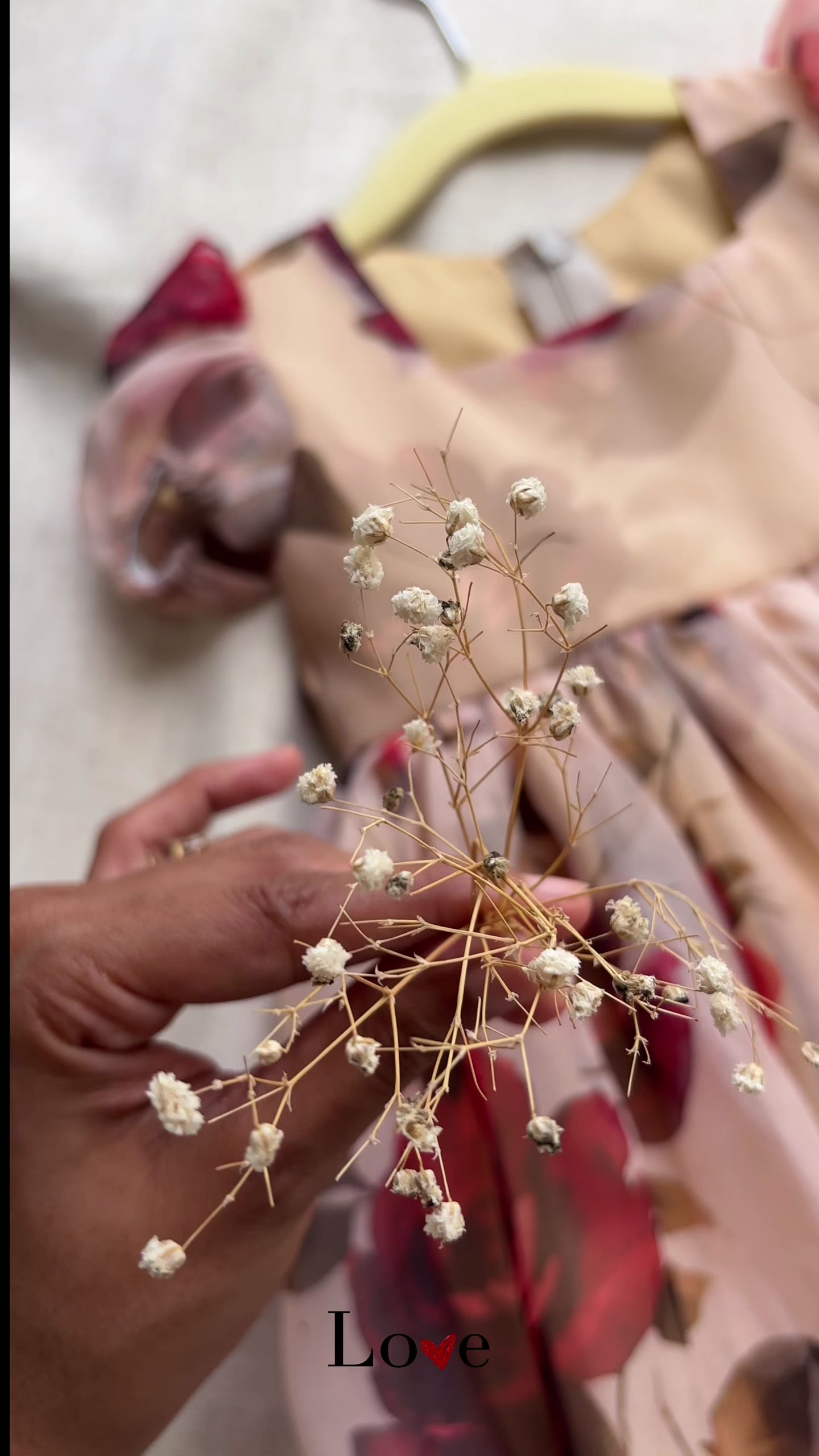 Beige Floral organza Frock