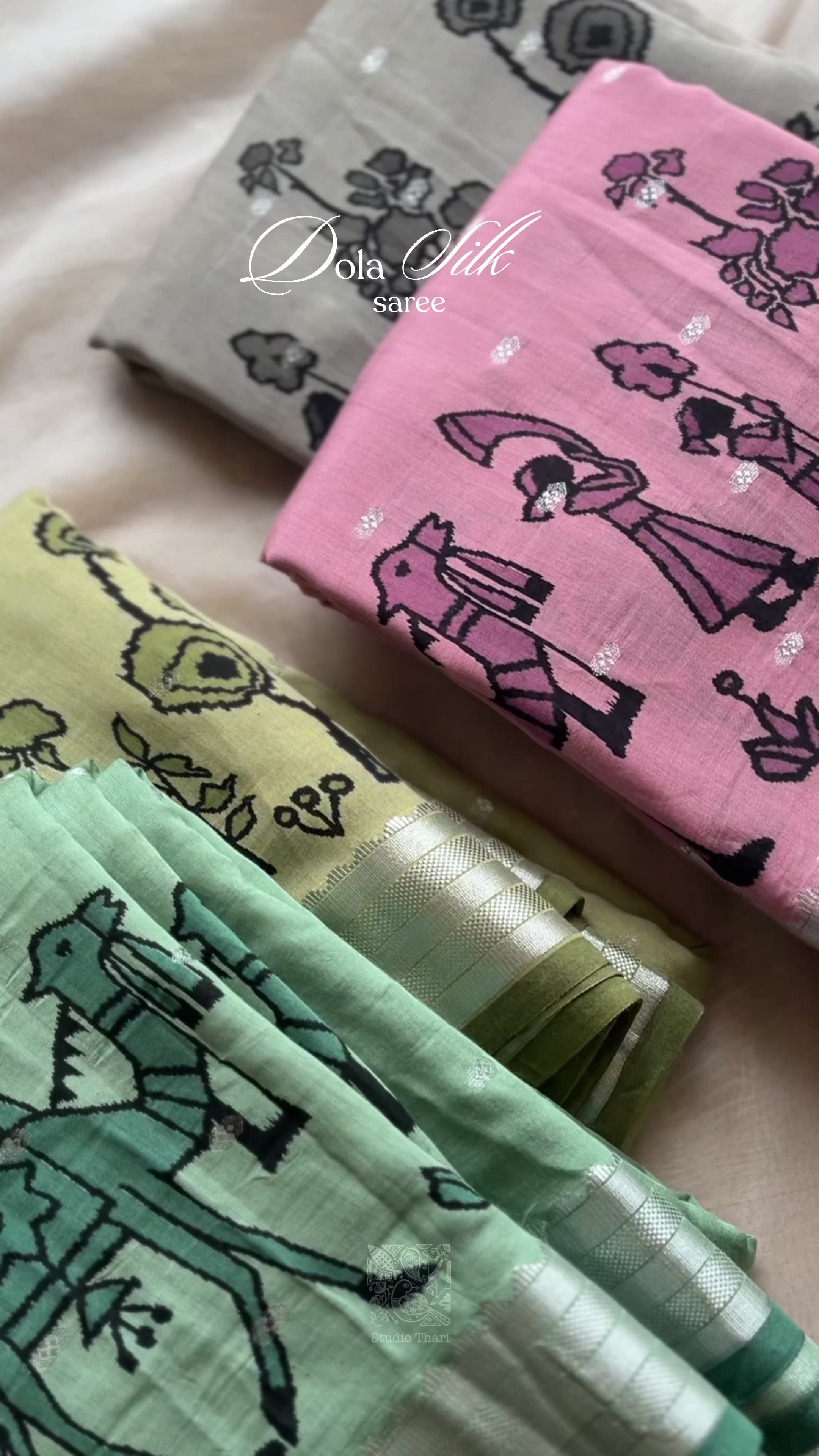 Grey Dola Silk Saree