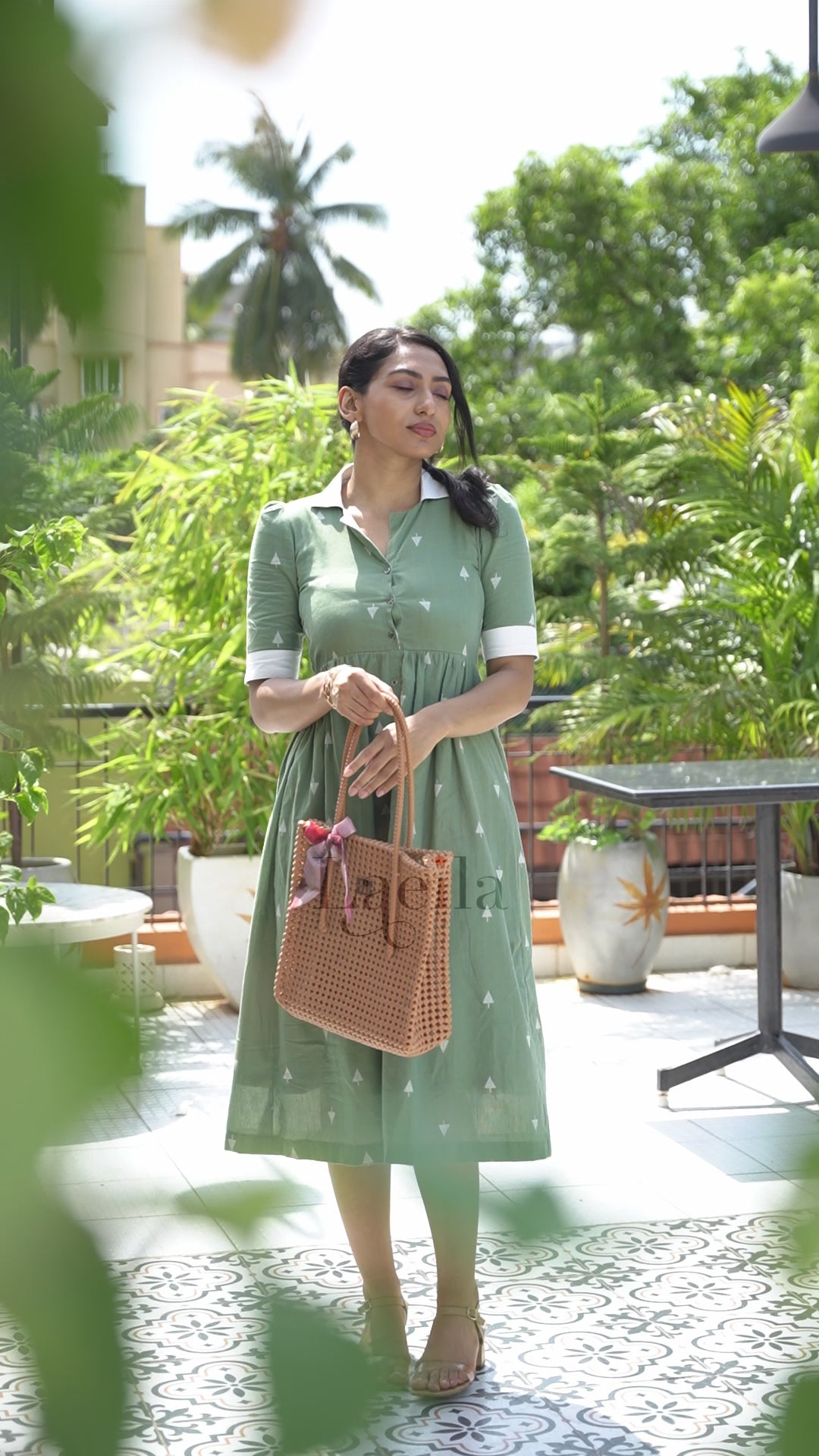 Pastel Green Kanchi Cotton knee length gown – Studio Thari