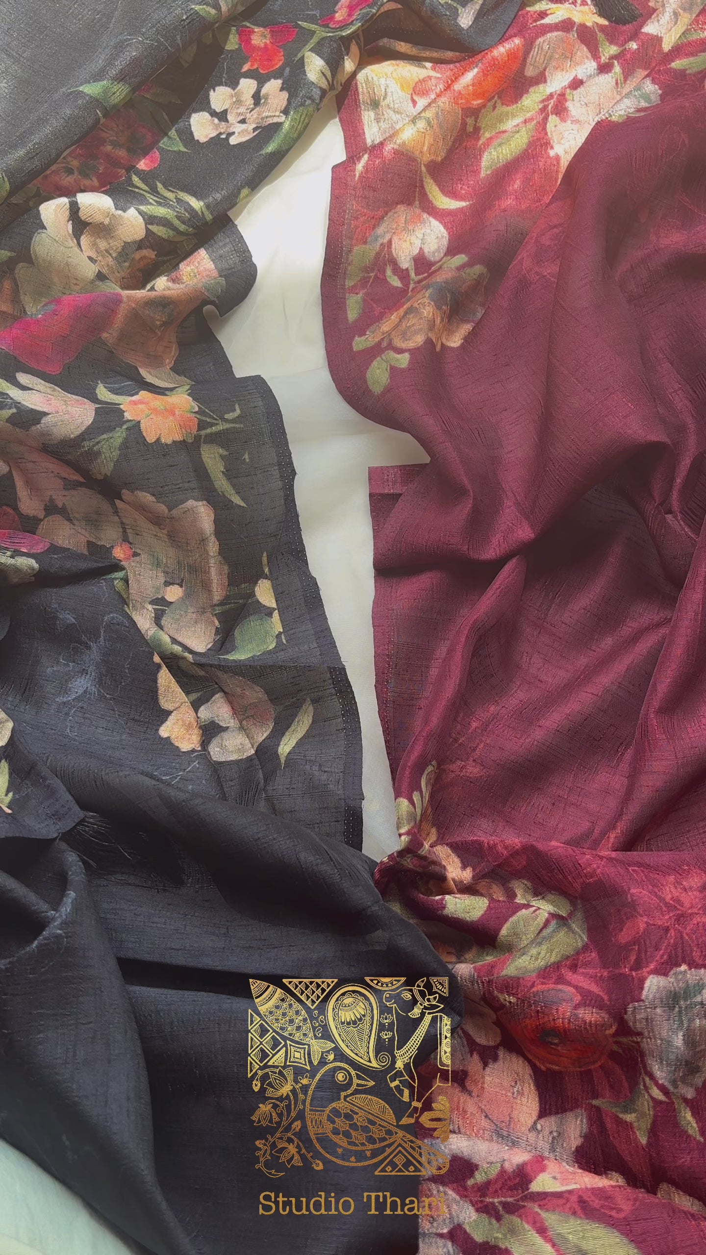 Maroon and black Semi raw silk Unstitched salwar