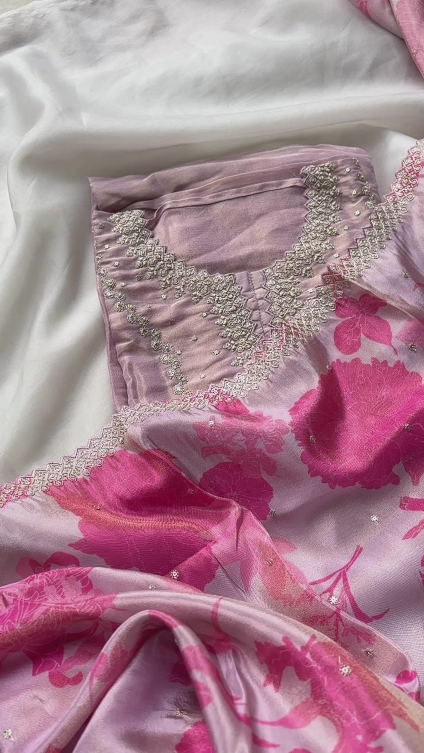 Soft pink tissue organza Semi Stitched Salwar