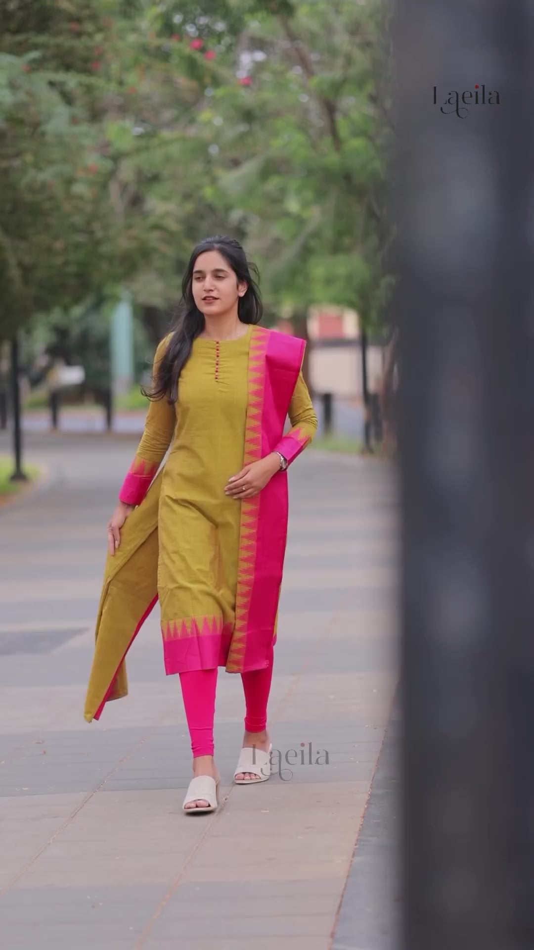 Meenakshi - Pure kanchi cotton top and duppata set