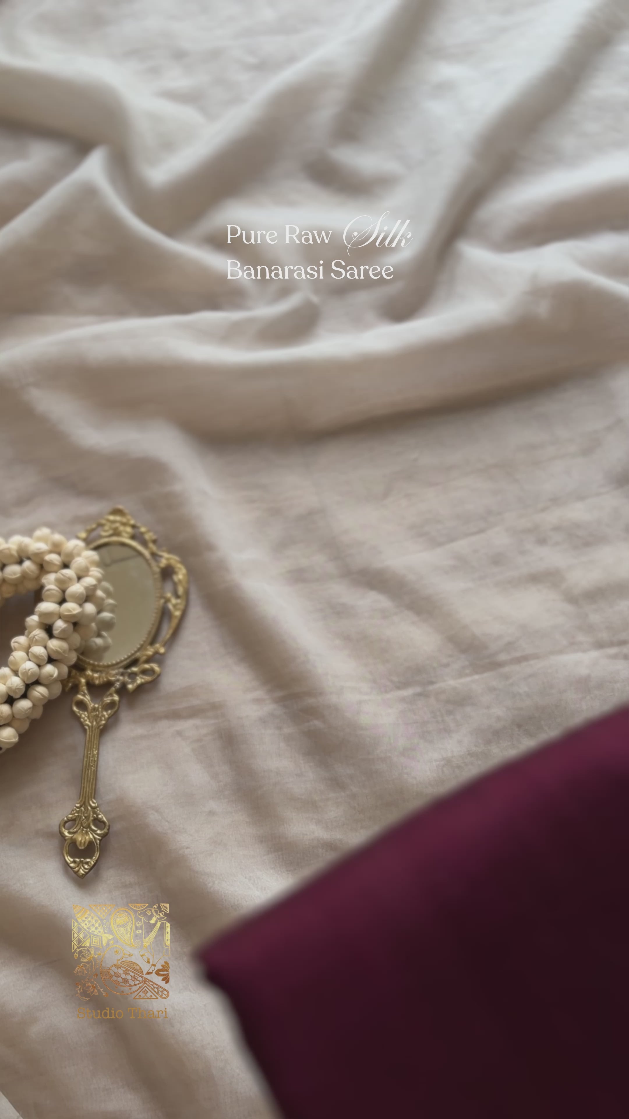 Mahogany Brown Kora Raw Silk Saree