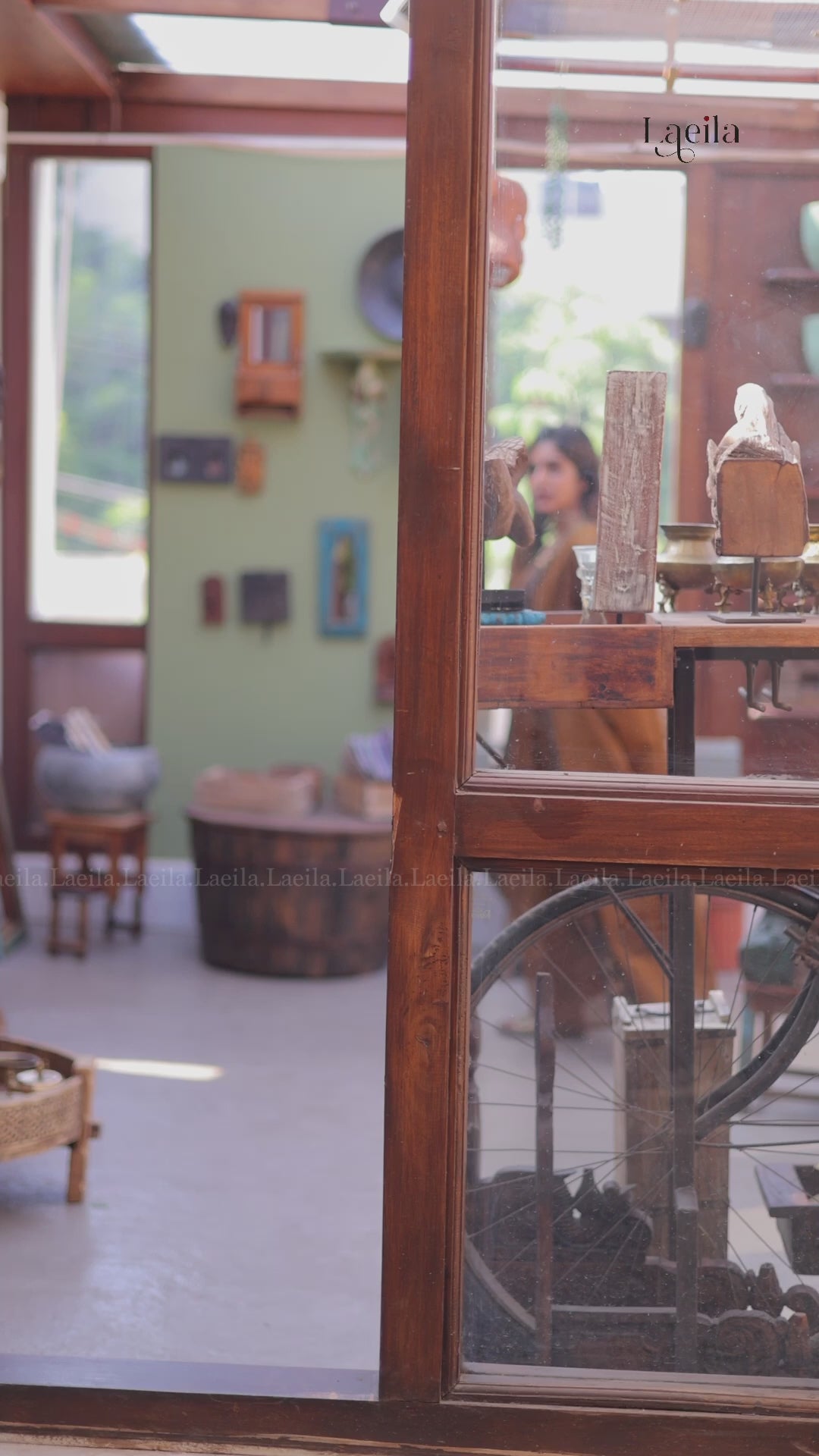 Brown Checked & Black Border Kanchi Cotton Top & Dupatta