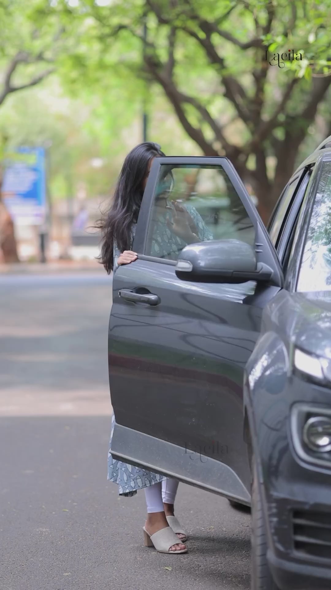 Grey cotton fish print Top