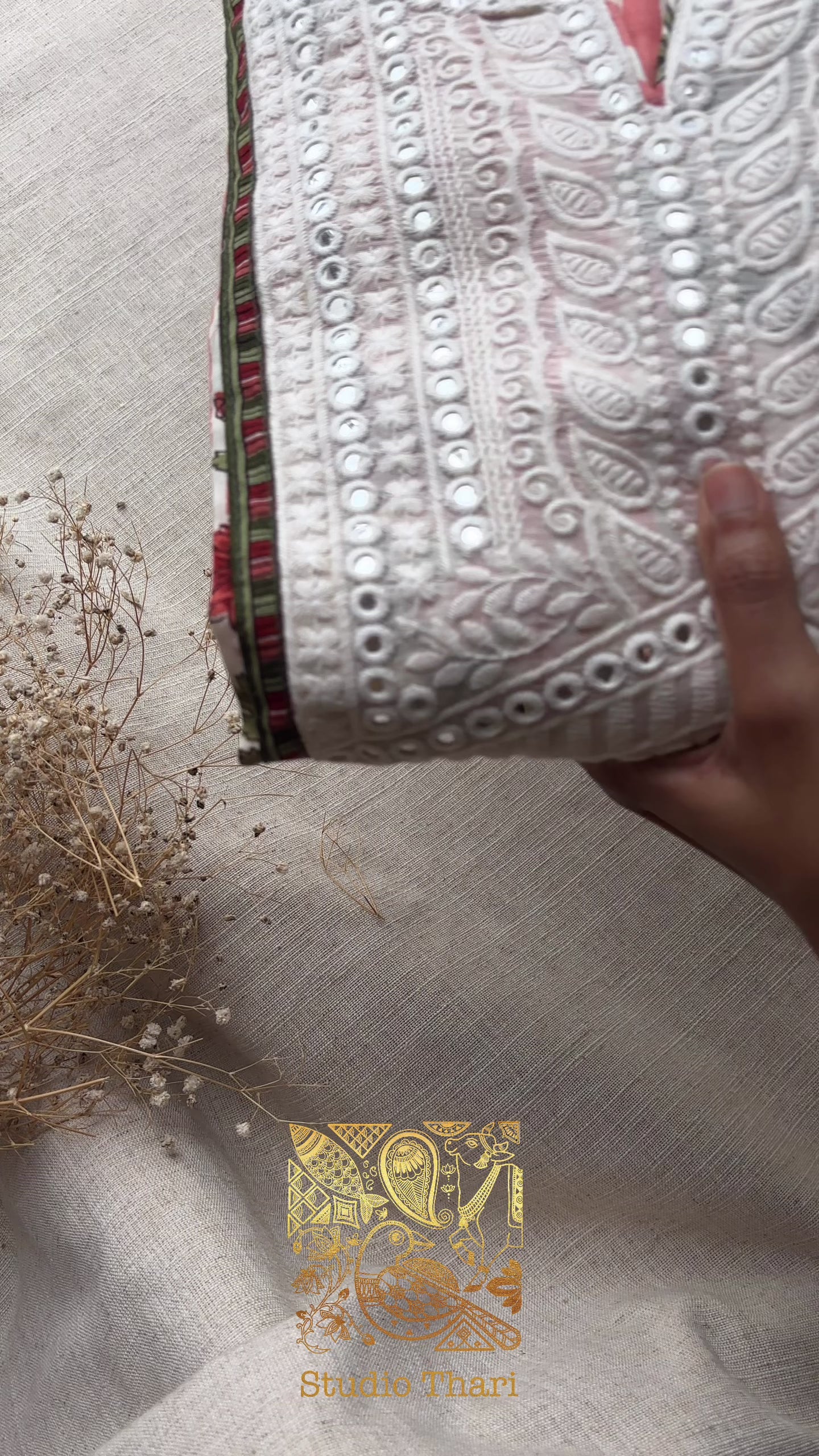 Peach Stripes Pure Cotton Semi Stitched salwar suits