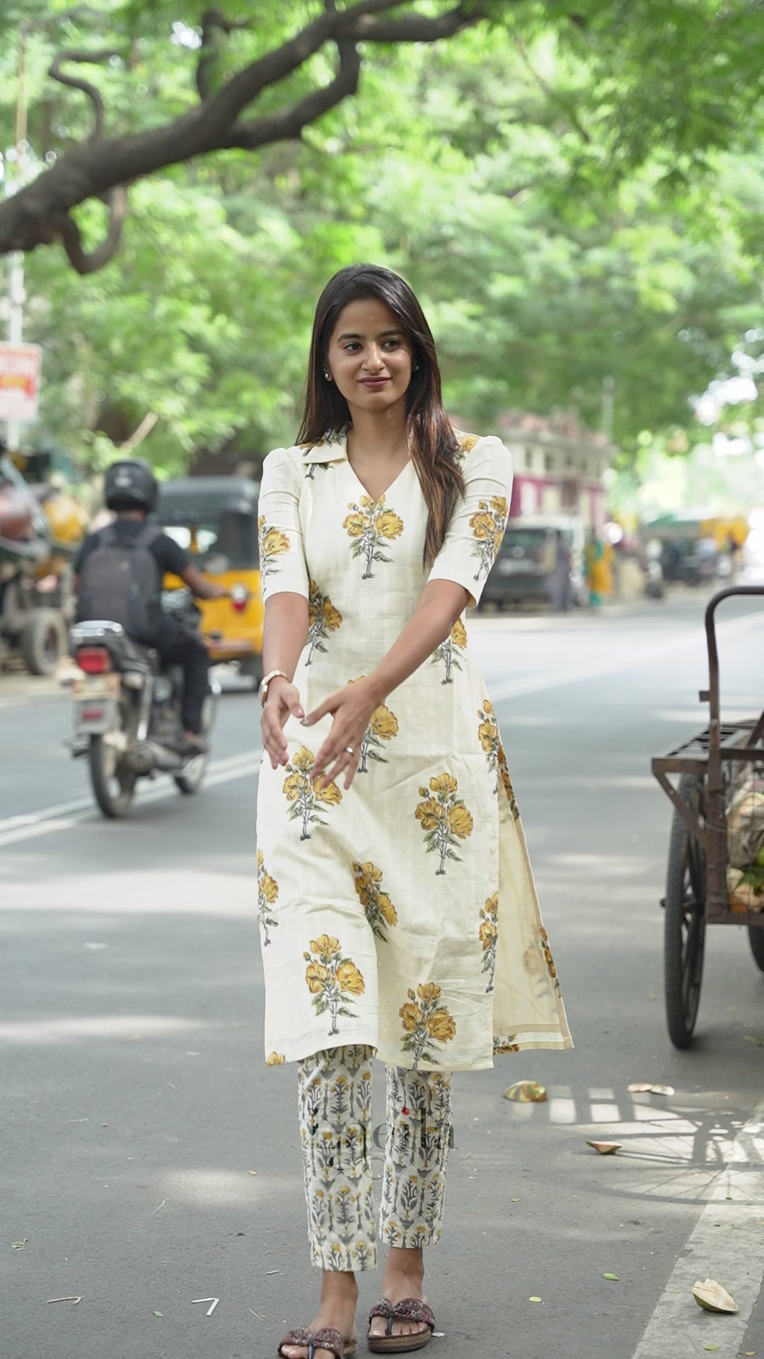 White With Yellow Flower Cotton Set