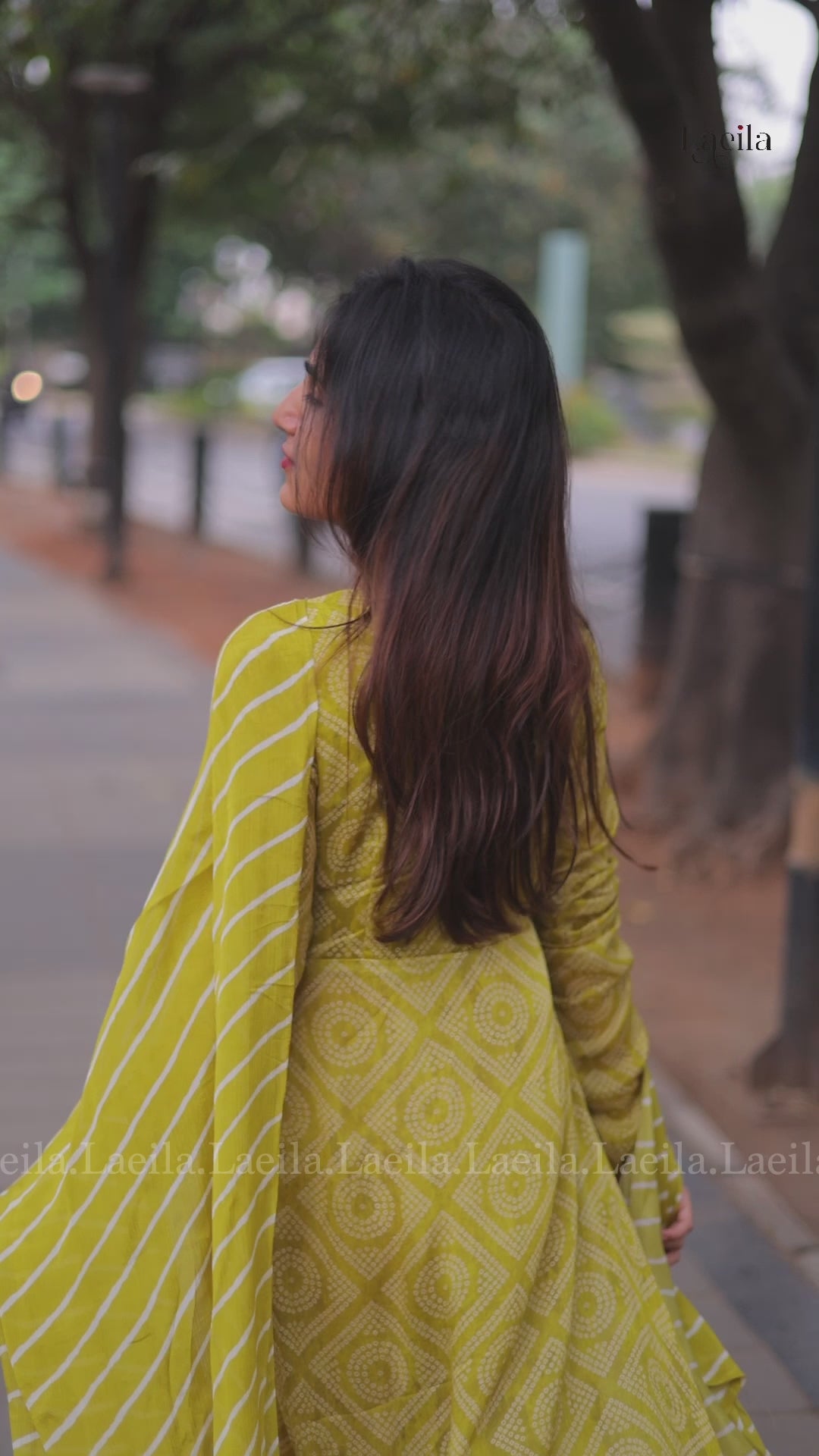 Bright Pink Alia cut Top & Dupatta